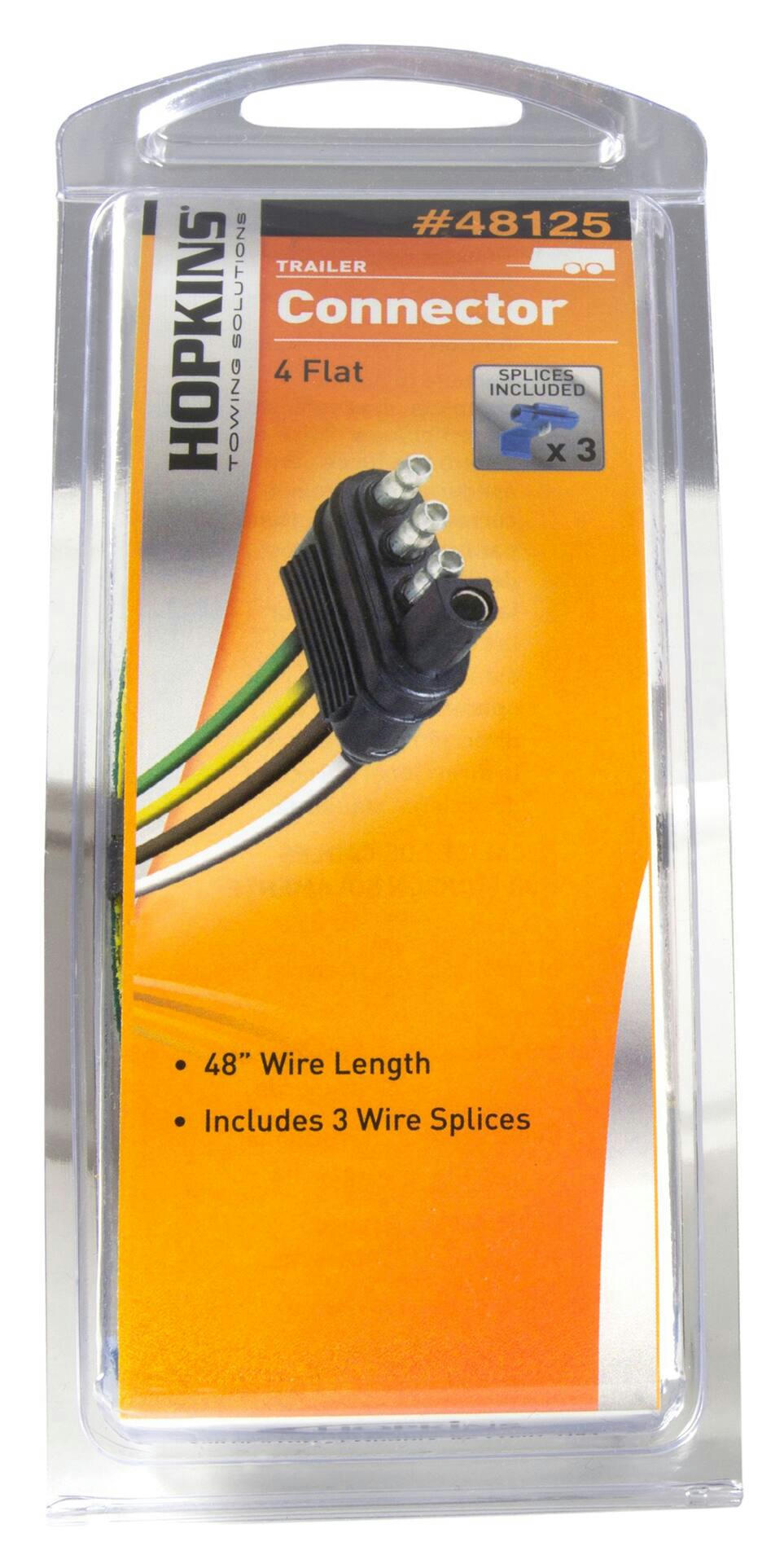 Hopkins 4 Flat Trailer Side Connector with 3 Splices, 48-in
