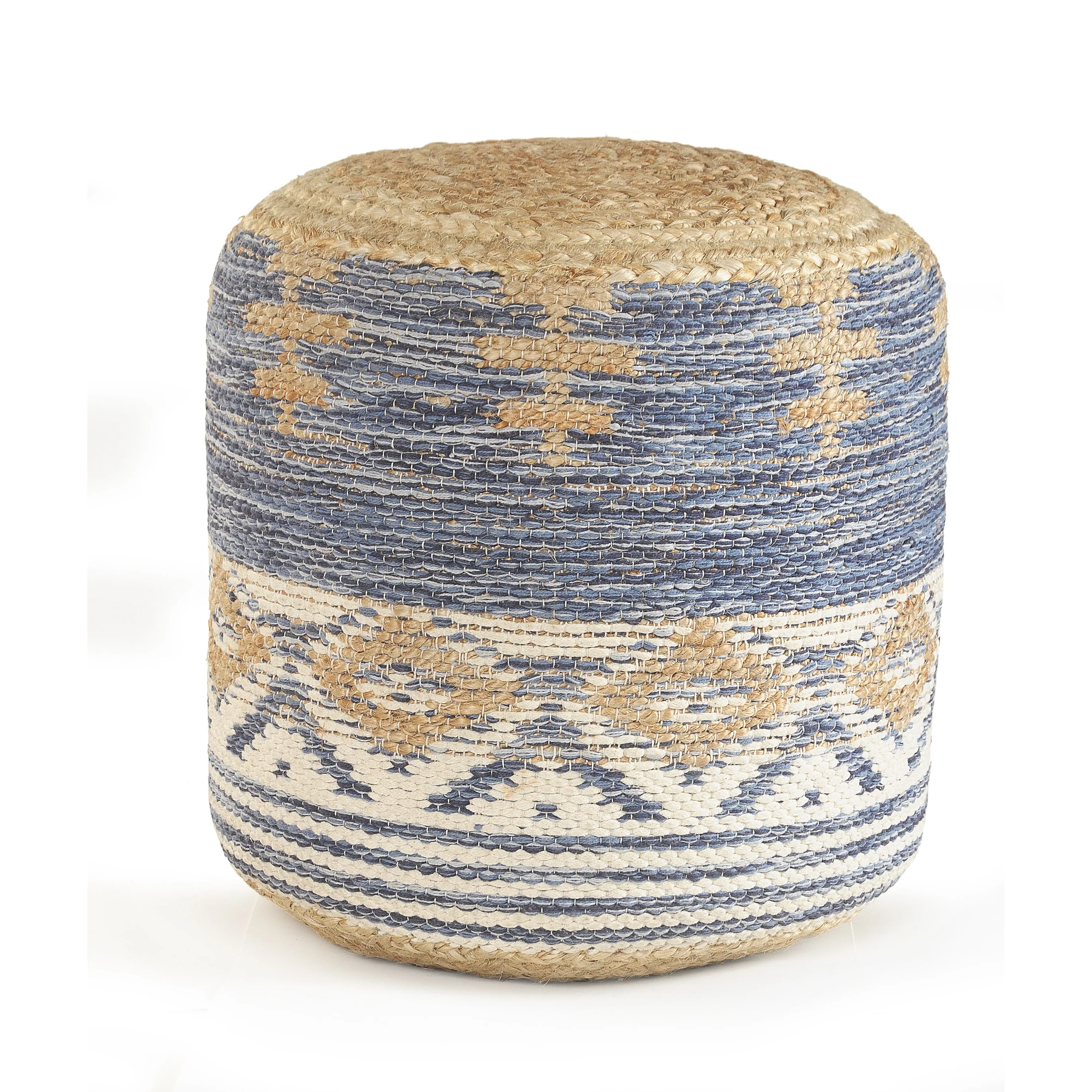 Sevita Geometric Natural Jute Pouf