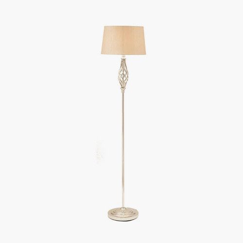 Ruma Elegant Silver Metal Swirl Modern Living Room Lamp Twist Design