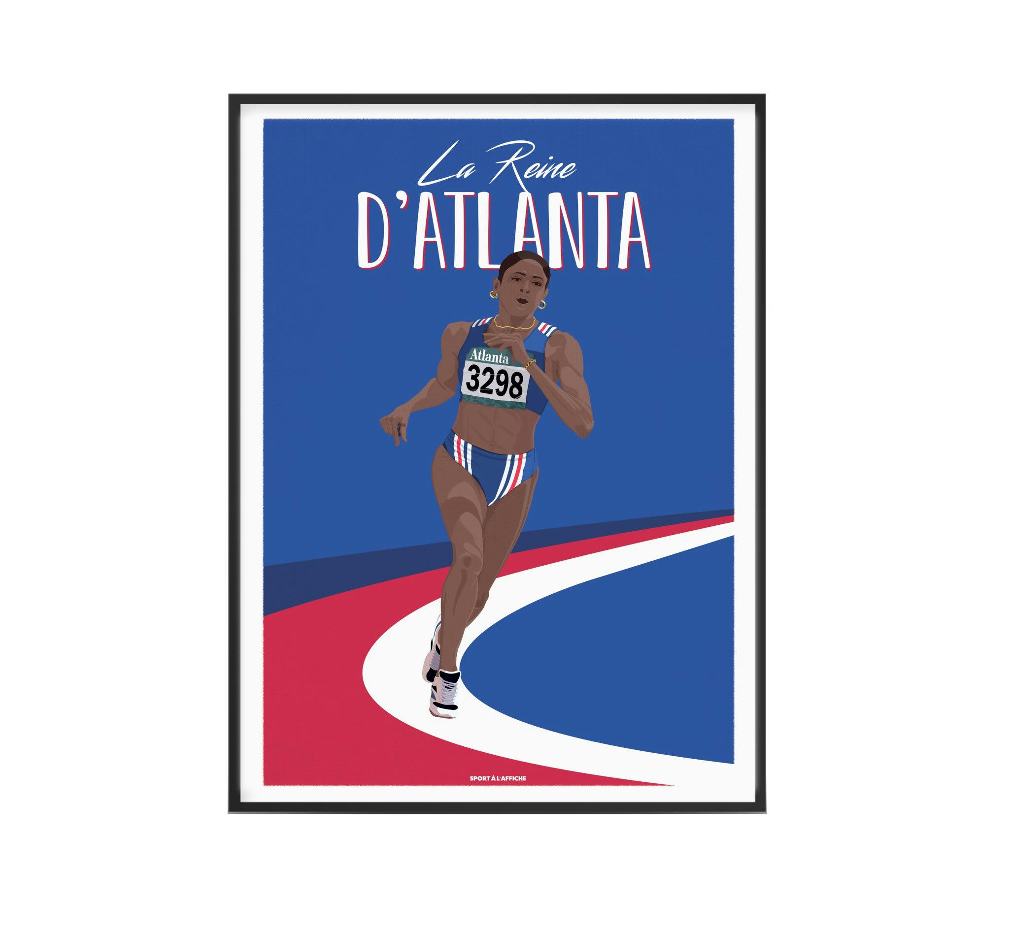 ATHLÉTISME - Affiche athlétisme - Marie-Jo Reine d'Atlanta 30 x 40 cm