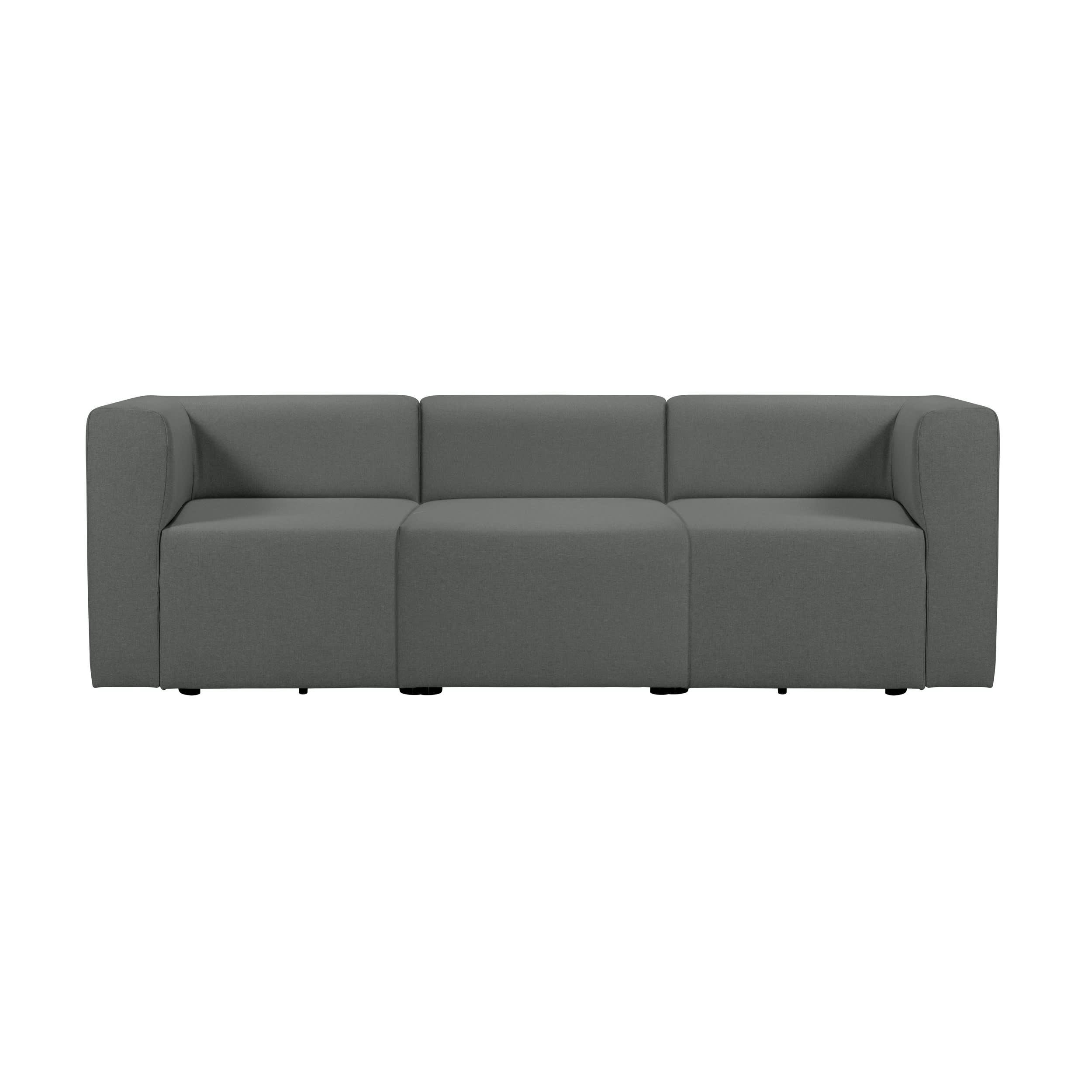 PINOT - Canapé droit modulable 4 places en tissu gris foncé
