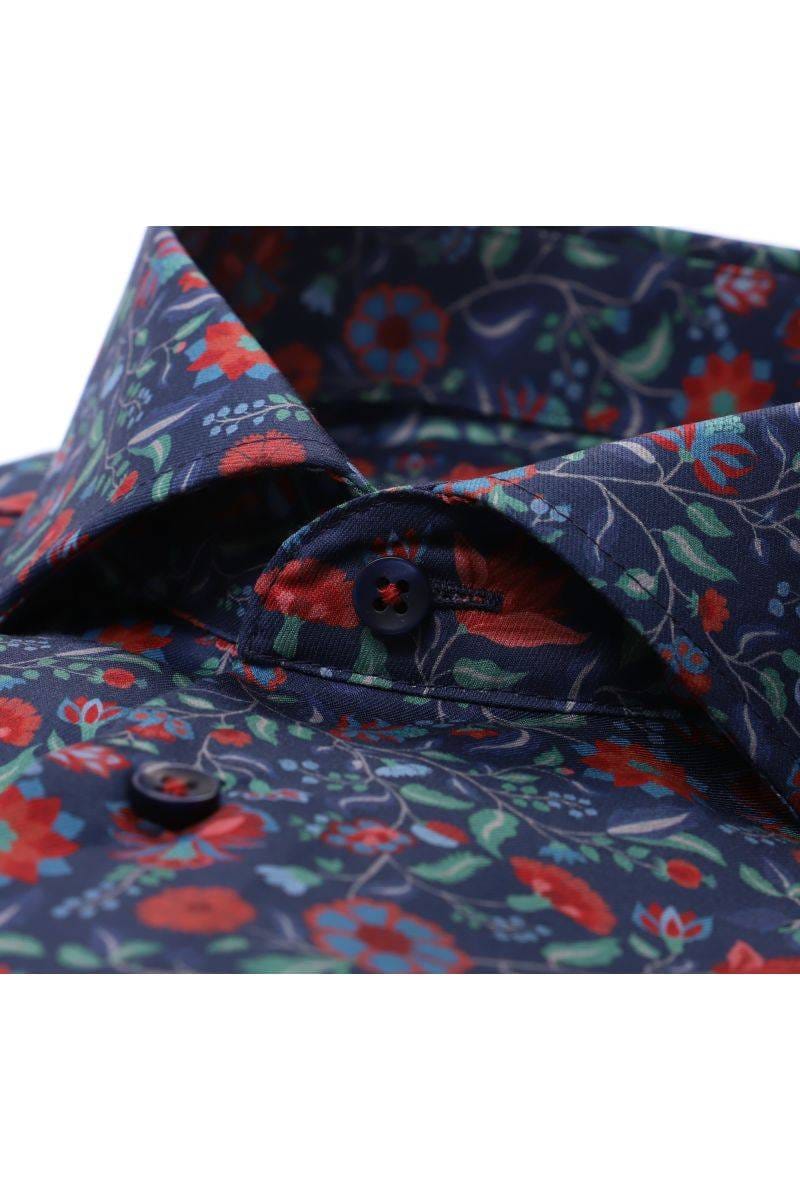 ETERNA Slim Fit Hemd marine, Bedruckt