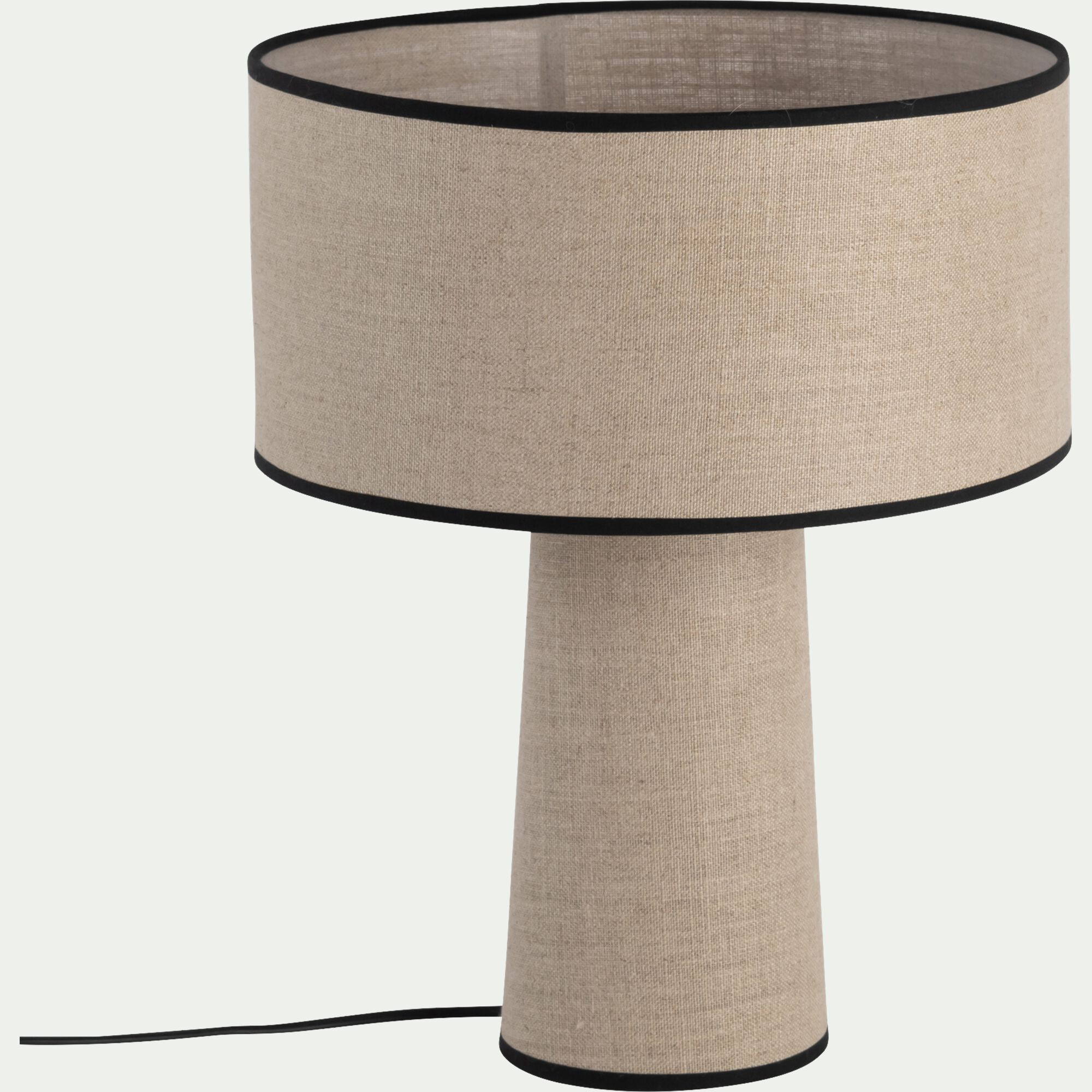 TINEL - Lampe en lin calandré - naturel H40cm