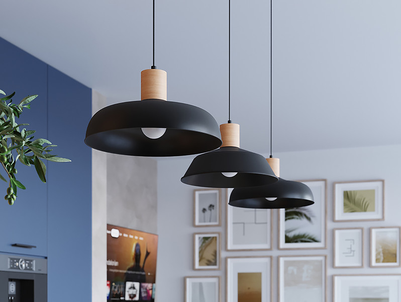 Lampa wisząca Indy stalowa czarna