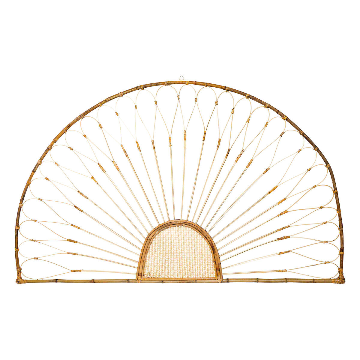 Cabeceira THE FLORAL bege em rattan e bambu