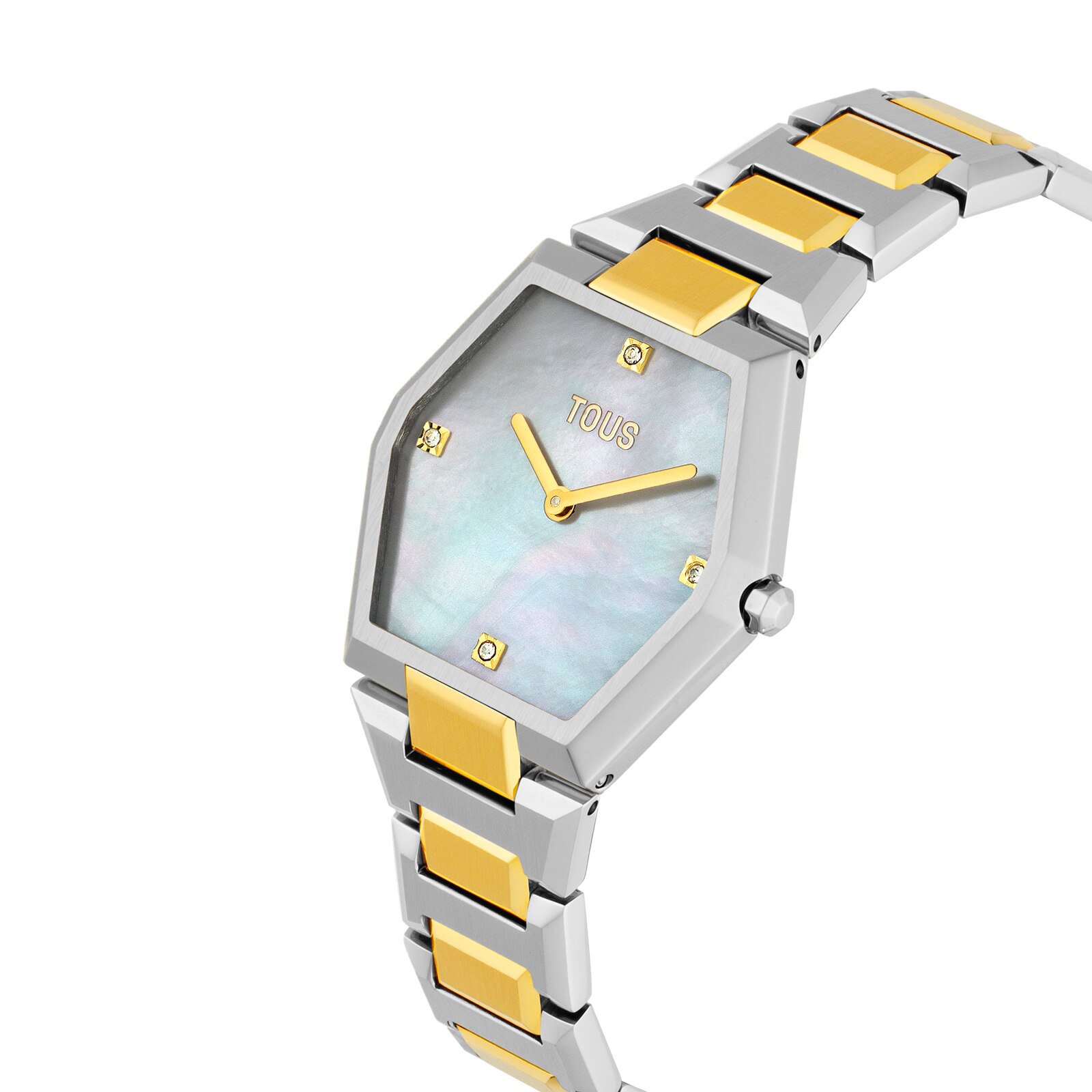 Reloj analógico con brazalete de acero, acero dorado y esfera de nácar KARAT EIGHT