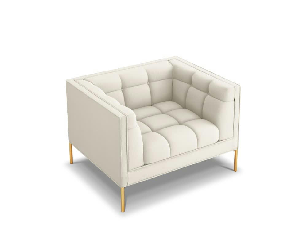 KAROO - Fauteuil tissu structuré beige clair