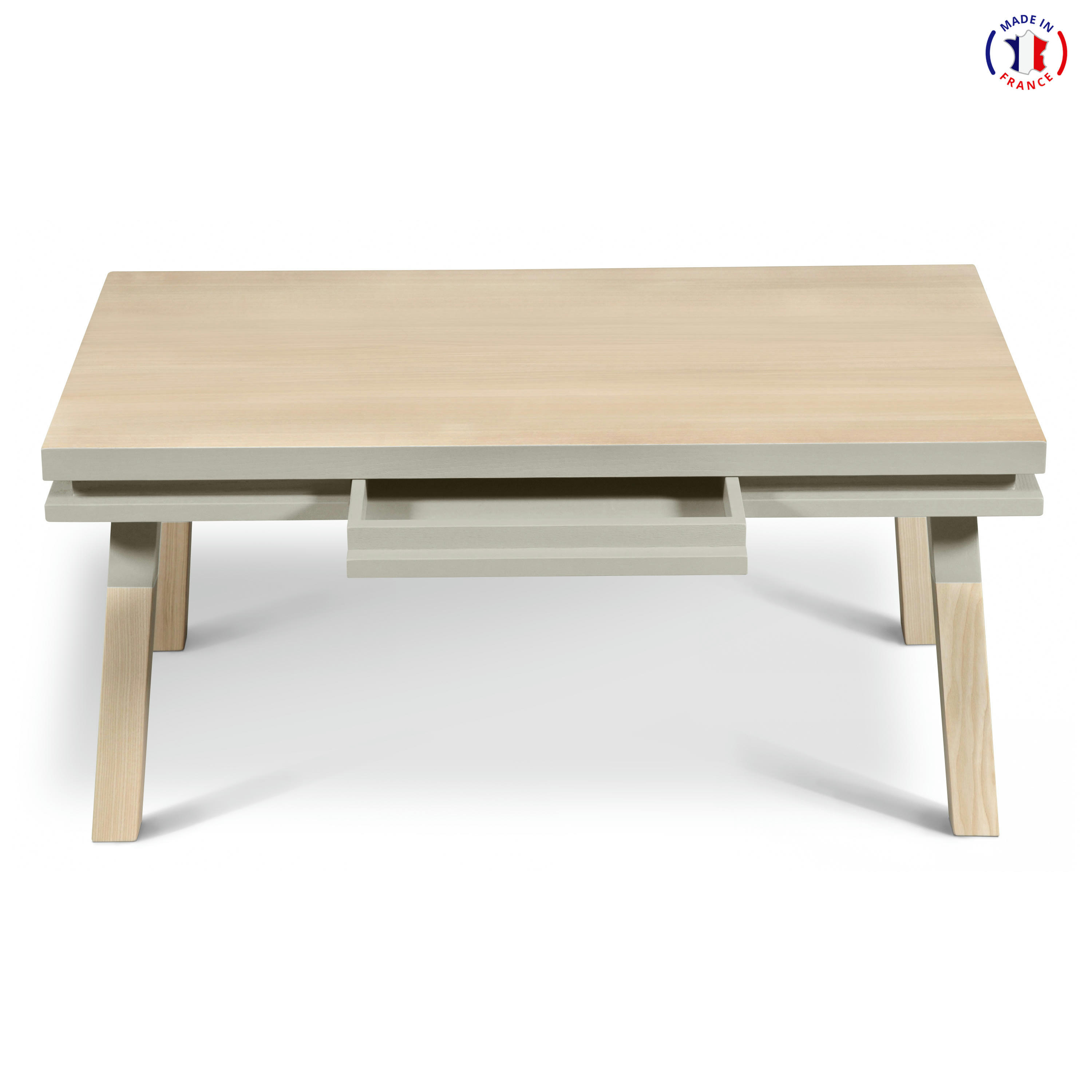 EGEE - Table basse avec tiroir 100 cm, 100% frêne massif