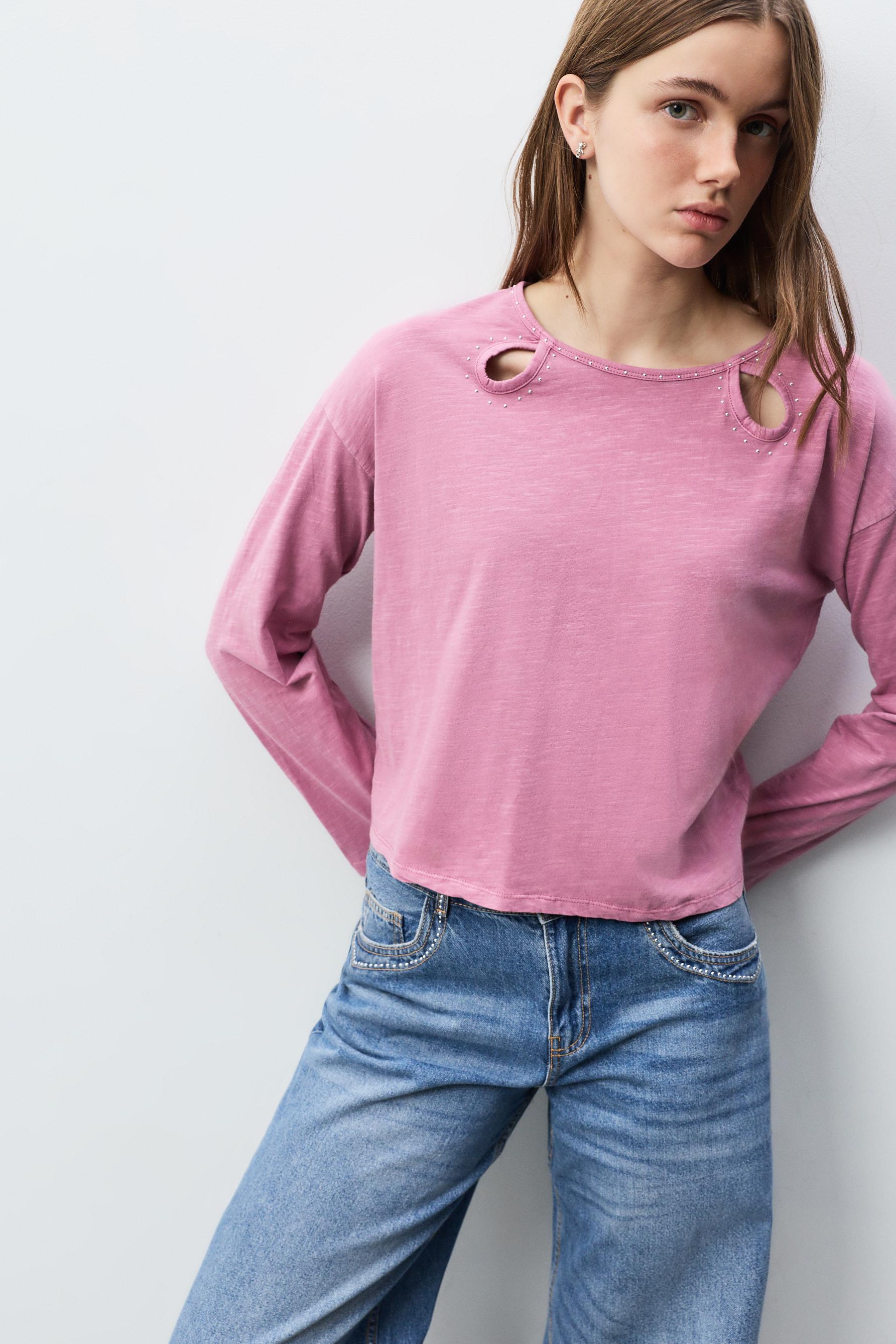 Camiseta aberturas efecto lavado