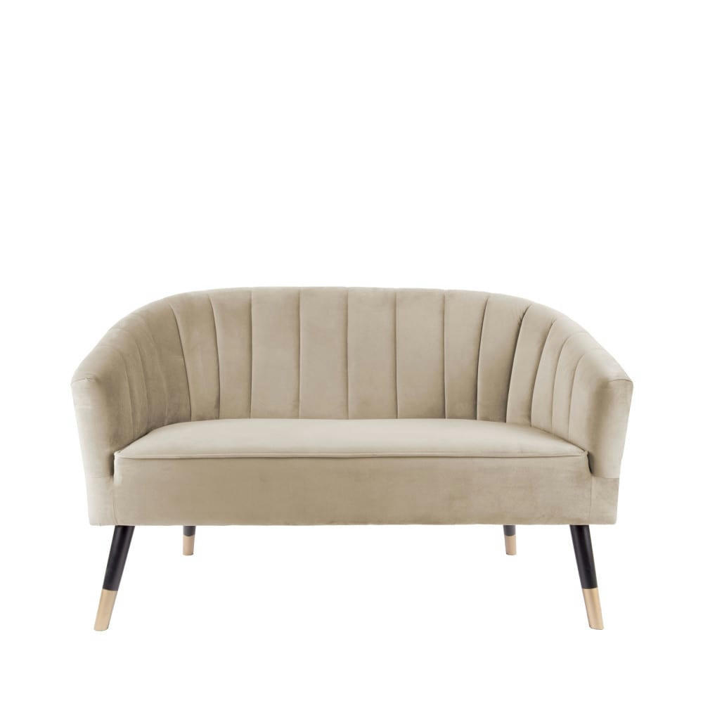 ROYAL - Canapé 2 places en velours beige