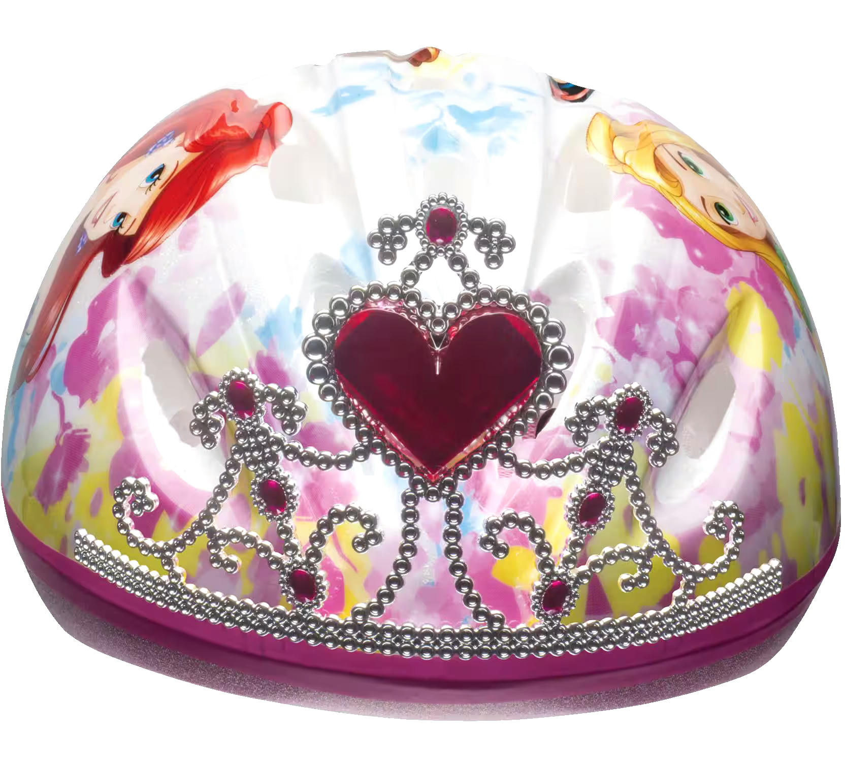 Bell Sports Disney Princess 3D Kids' Bike Helmet w/Tiara, Pink, Ages 5+