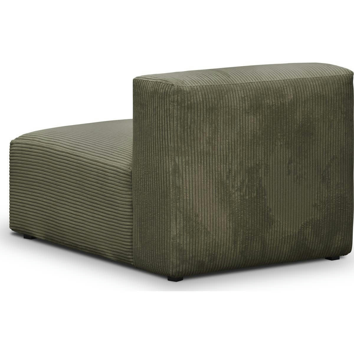 MODULO - Chauffeuse sans accoudoirs modulable en velours côtelé vert kaki