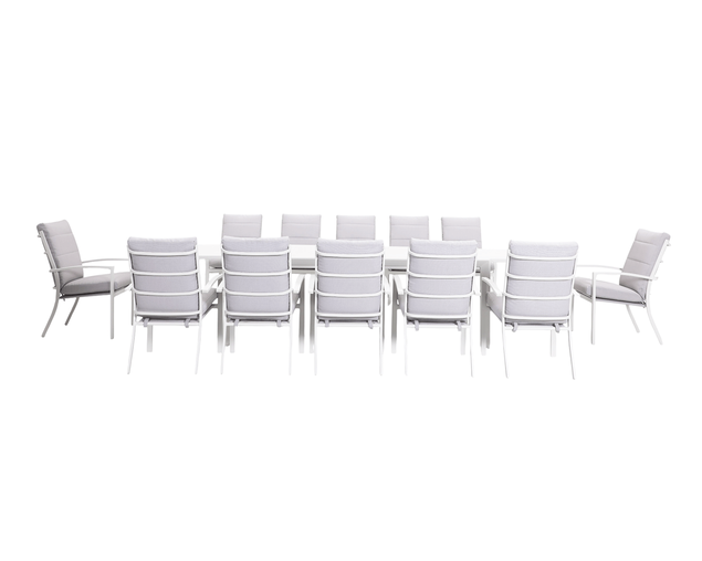 Jette 12 Seater Extension Dining Setting Bundle - Bone