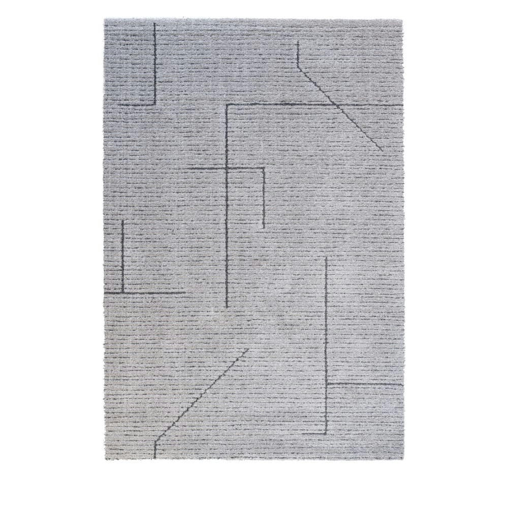CAIRNS - Tapis contemporain à motif géométrique gris 200x290 cm