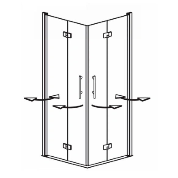 Falttür, Höhe: 195 cm, edelsilber, Scheibenstärke: 6 mm