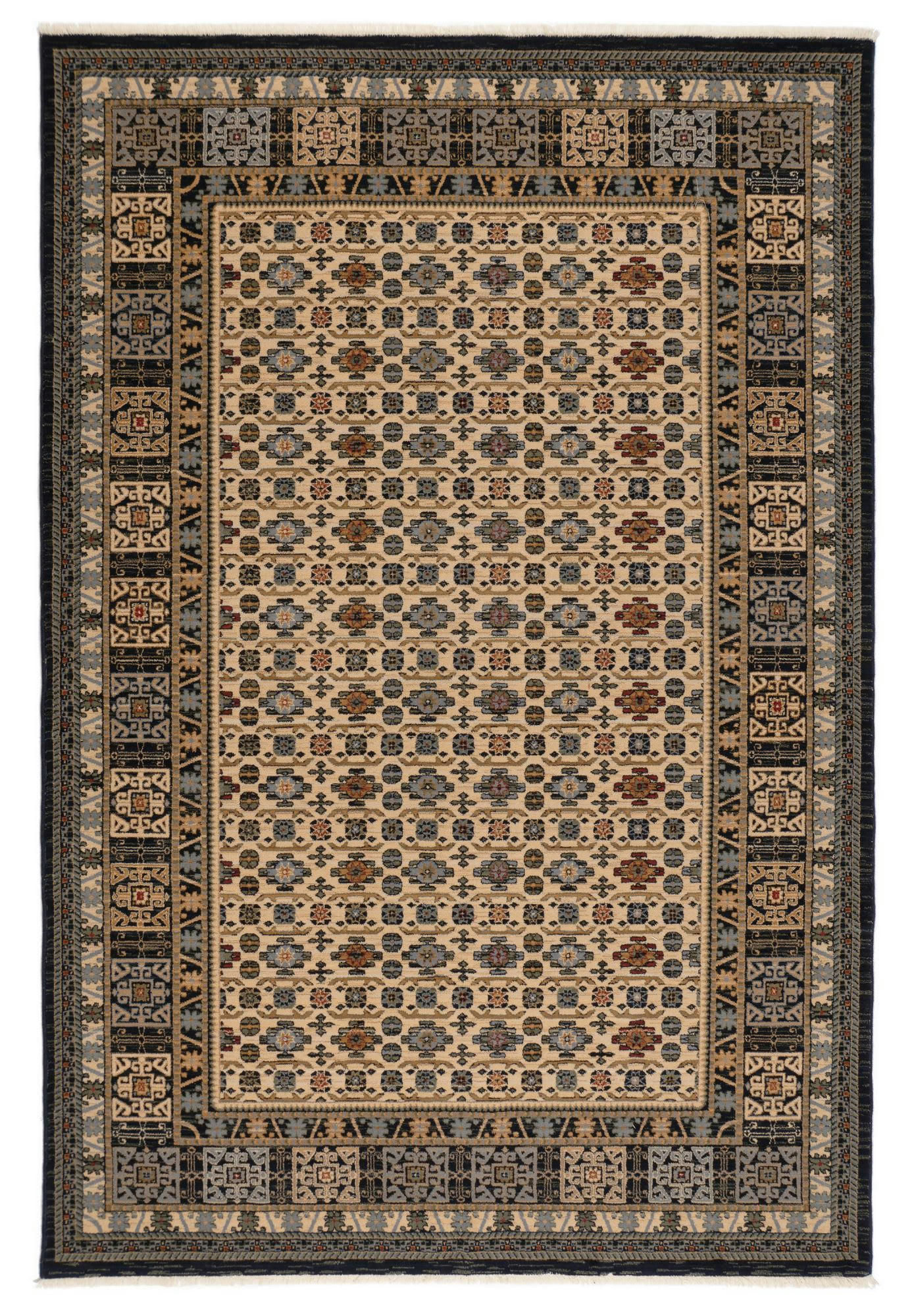 SAHARNA - Tapis d'orient tissé - à franges Bleu 160x230 cm