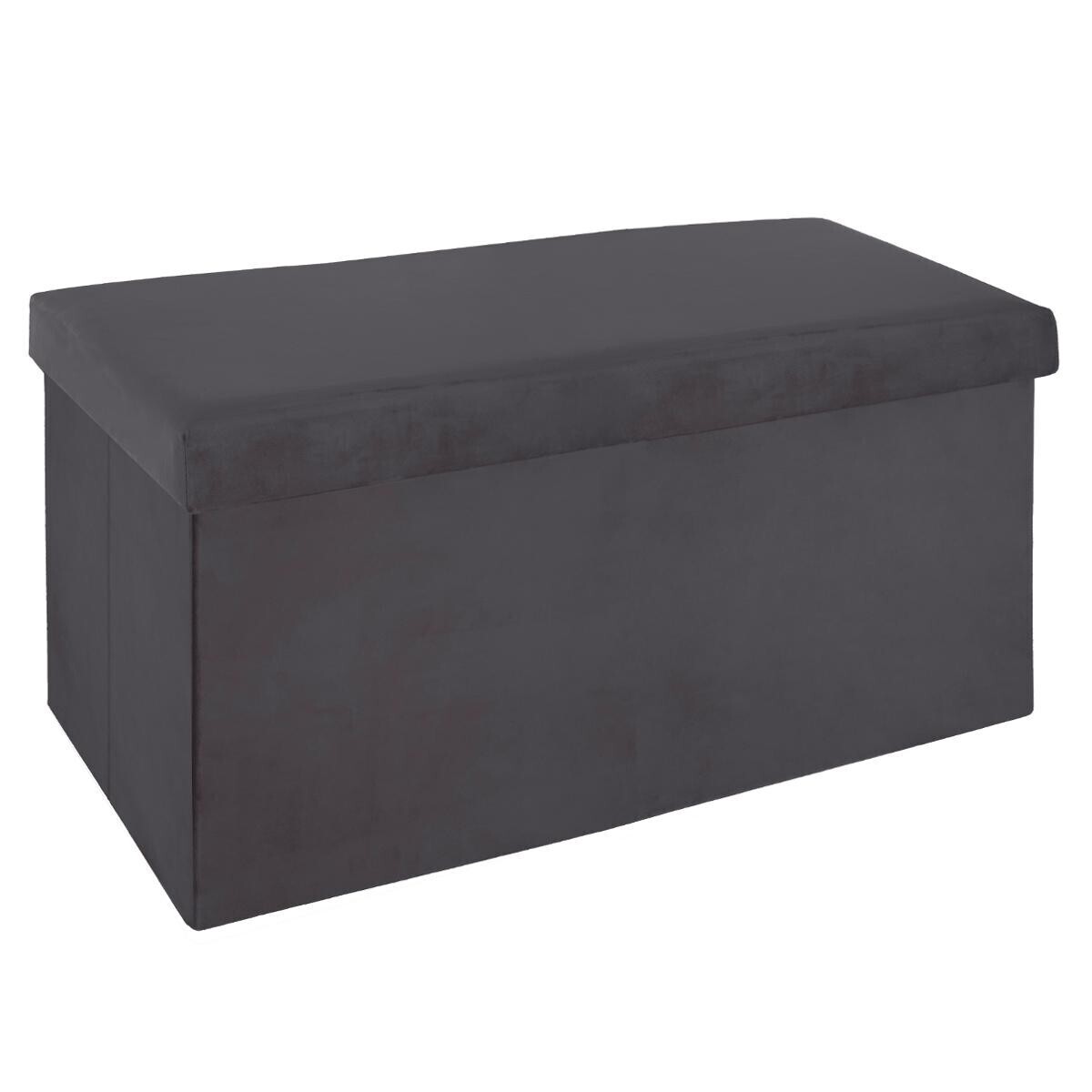 Double folding pouf "Tess" Velvet, Grey