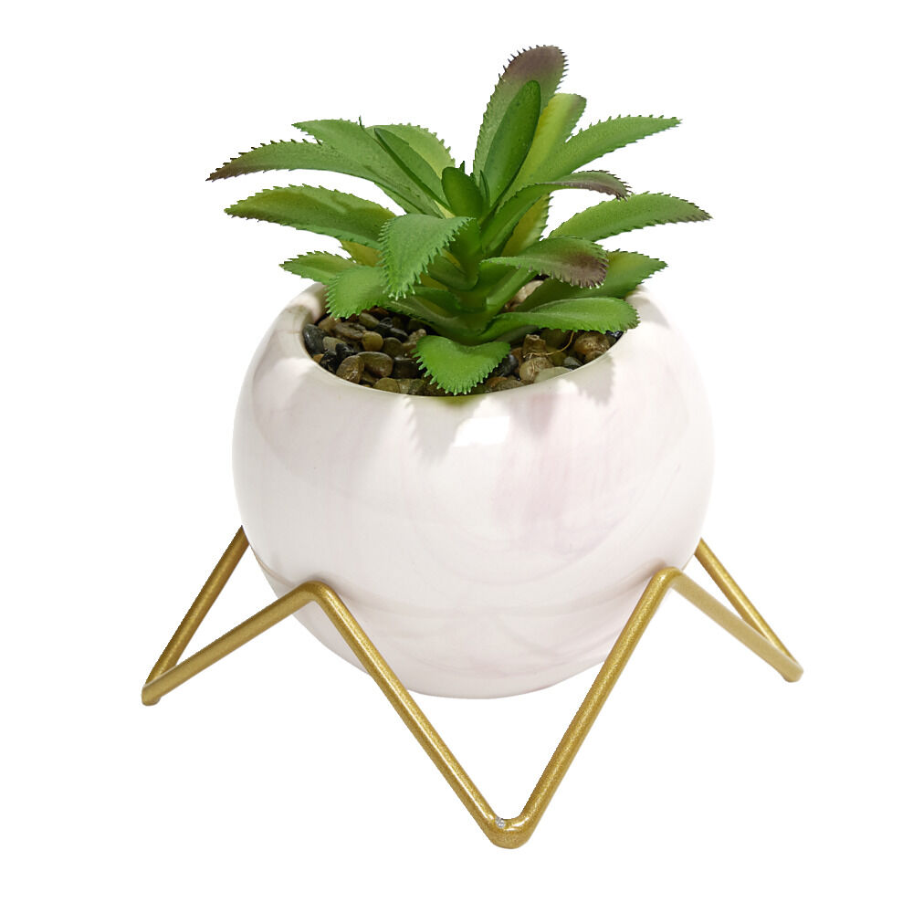 Fleur artificielle avec support en céramique 15x9,7xH8,8cm