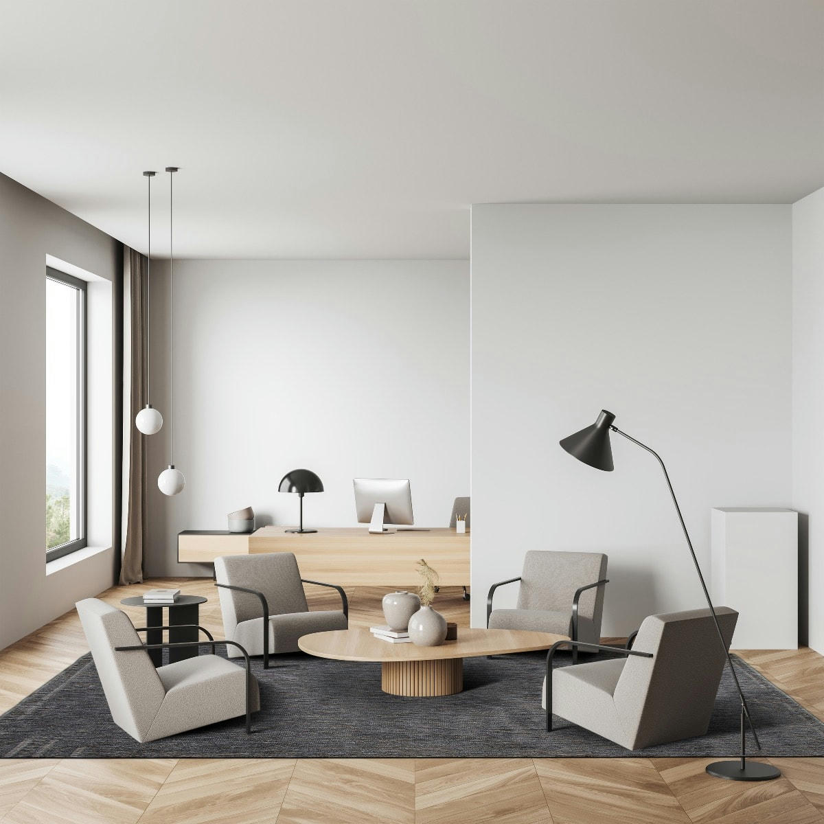 RECYCLE - Tapis extra-doux motif usé gris noir 190x290