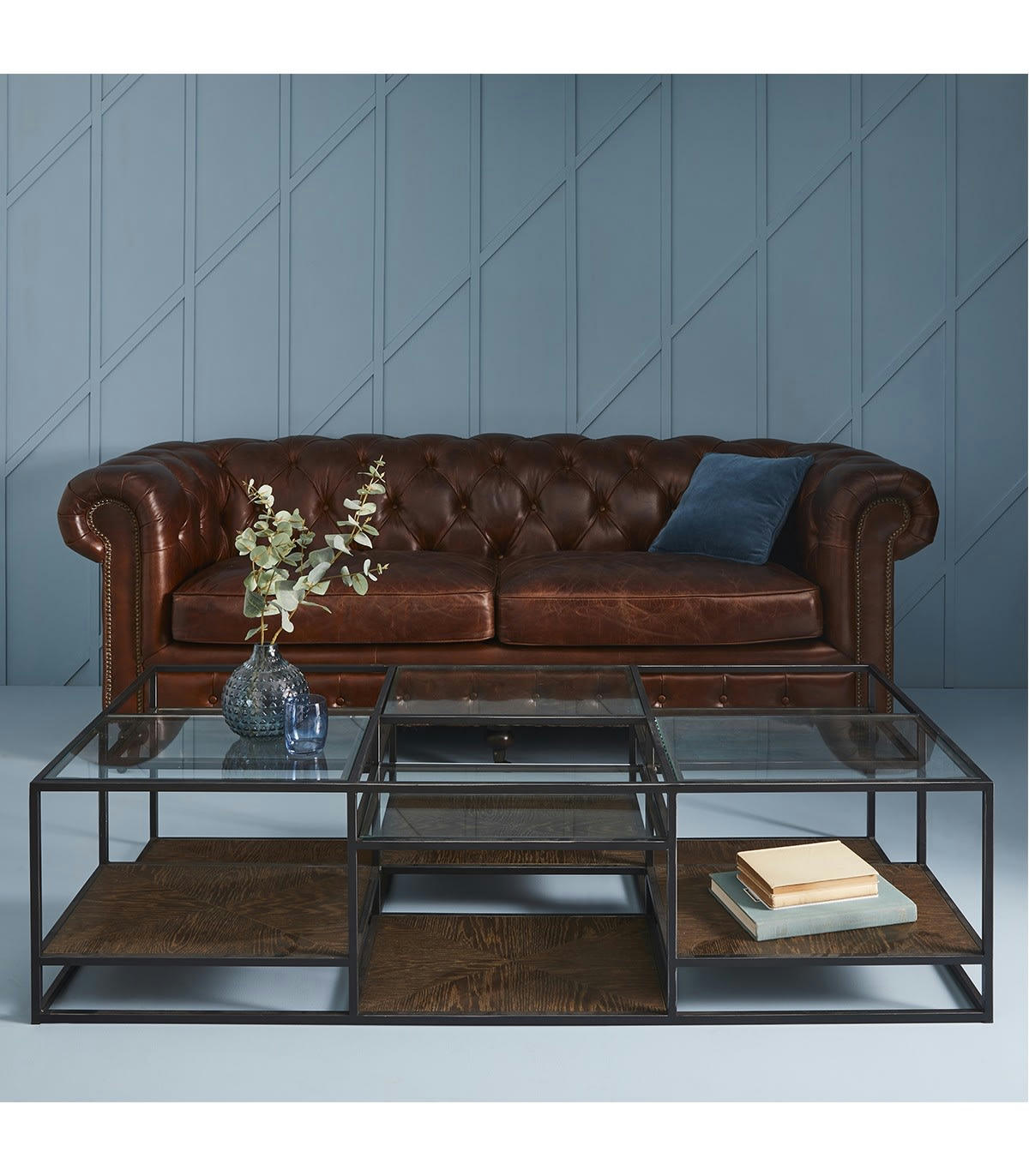 JULES - Table basse métal et verre - L160 cm