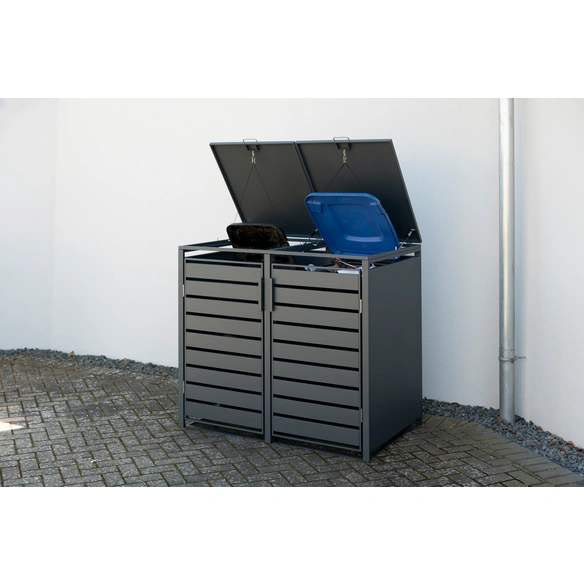 Mülltonnenbox »Kubus«, BxHxT: 132 x 116 x 80 cm, für 2 x 240 L Mülltonnen, Stahl