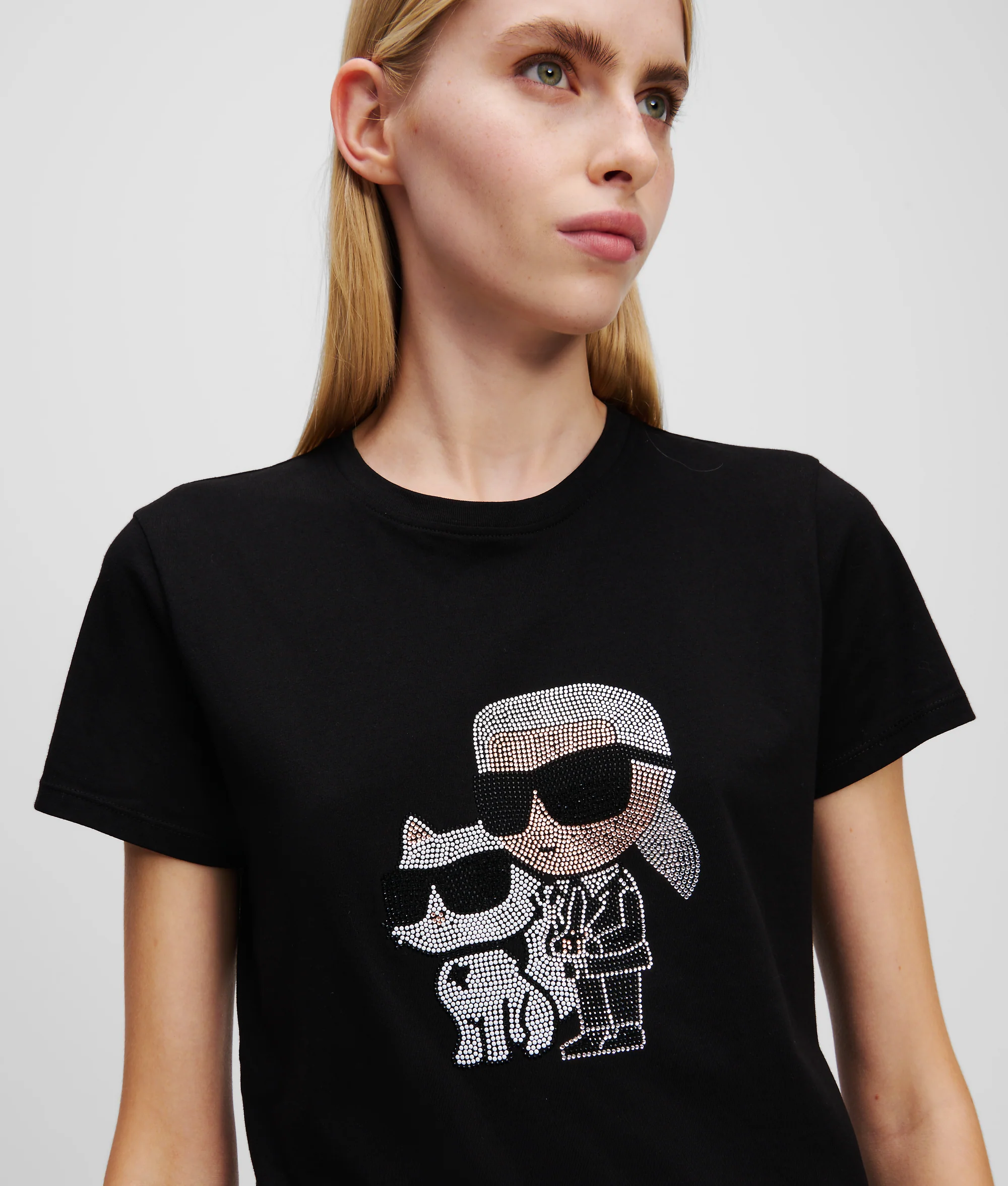 T-shirt à strass Ikon Karl & Choupette