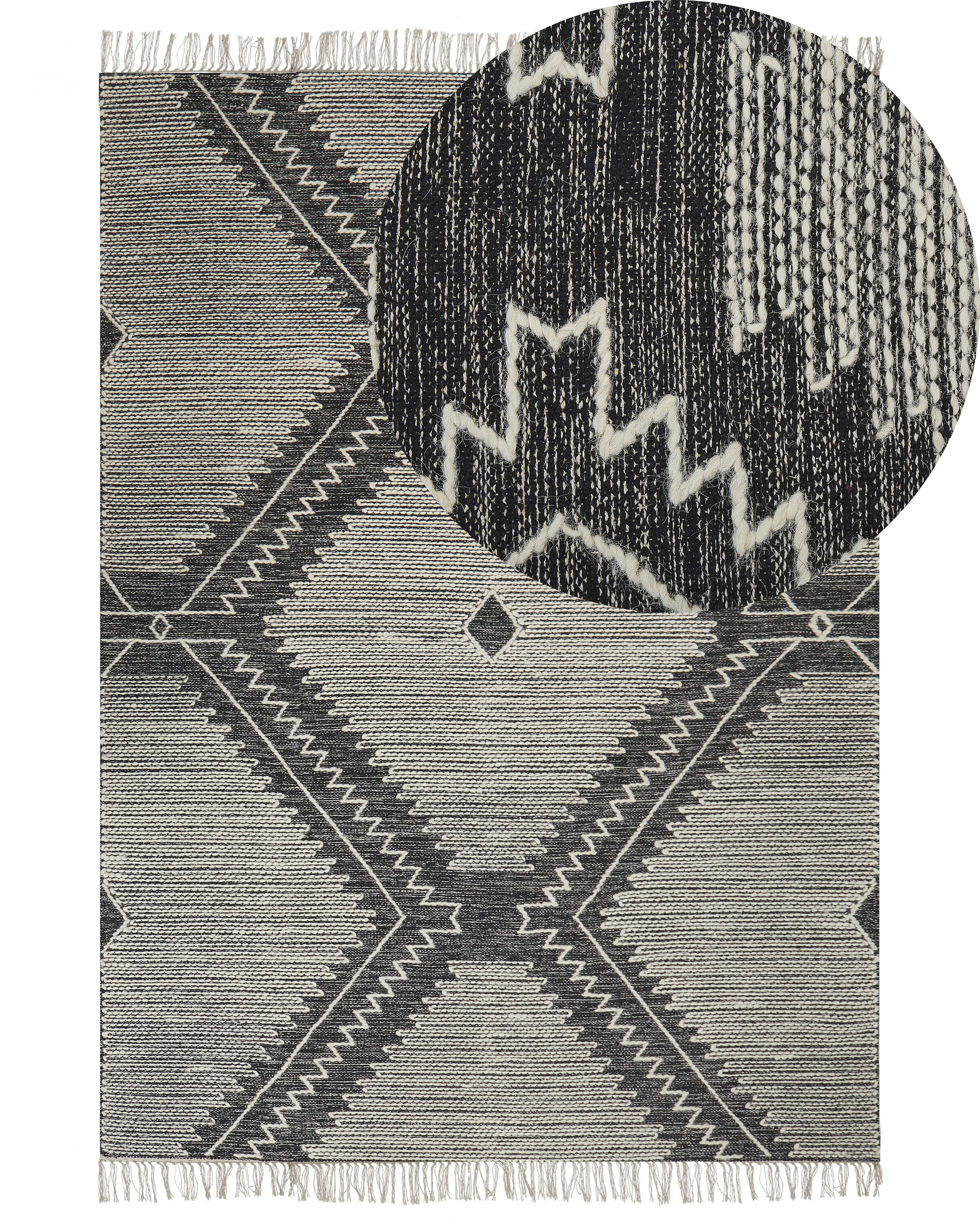 Rug ARBAA Black 140 x 200 cm Cotton