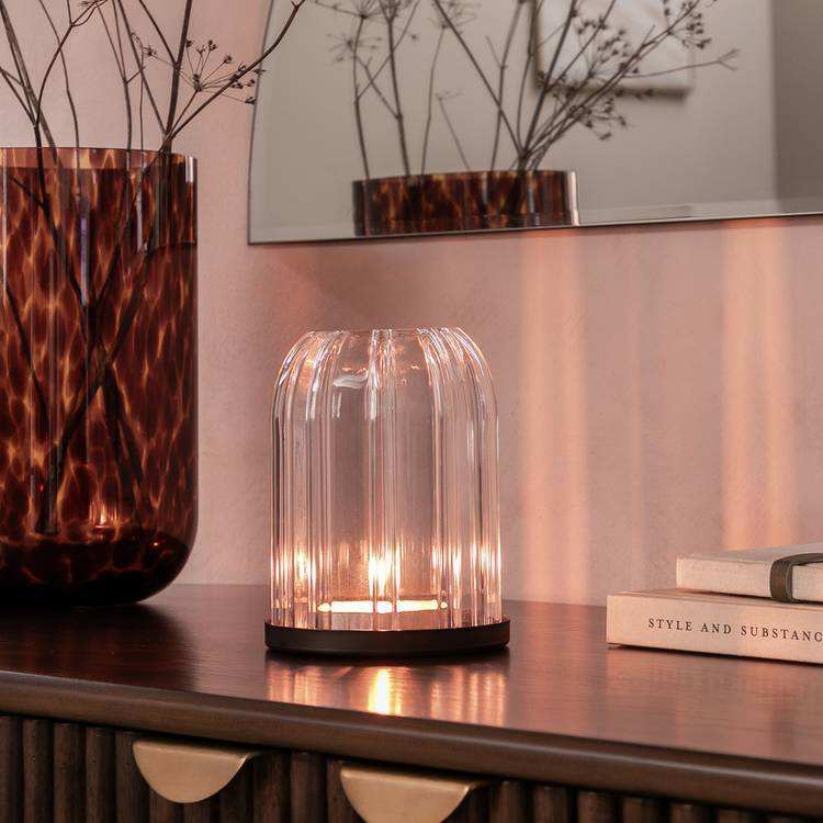 Habitat Glass Cloche Tealight Holder - Clear