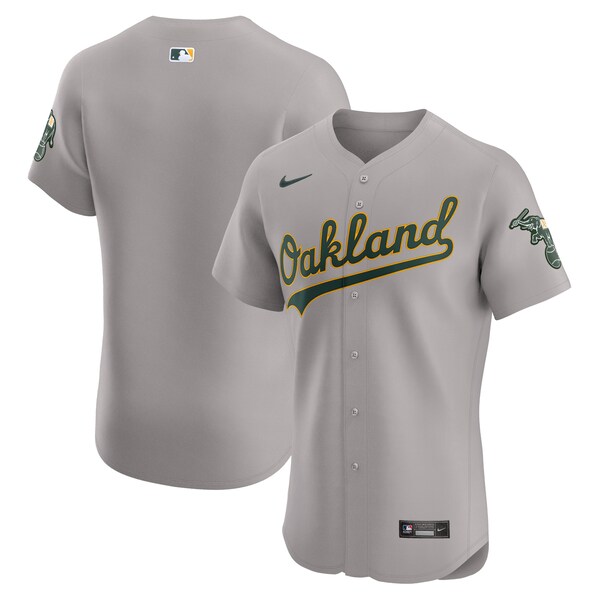 Oakland Athletics Nike Road Vapor Premier Elite Patch Jersey - Gray