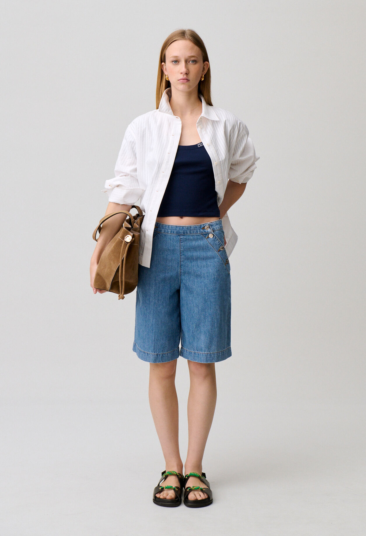 Short à pont denim