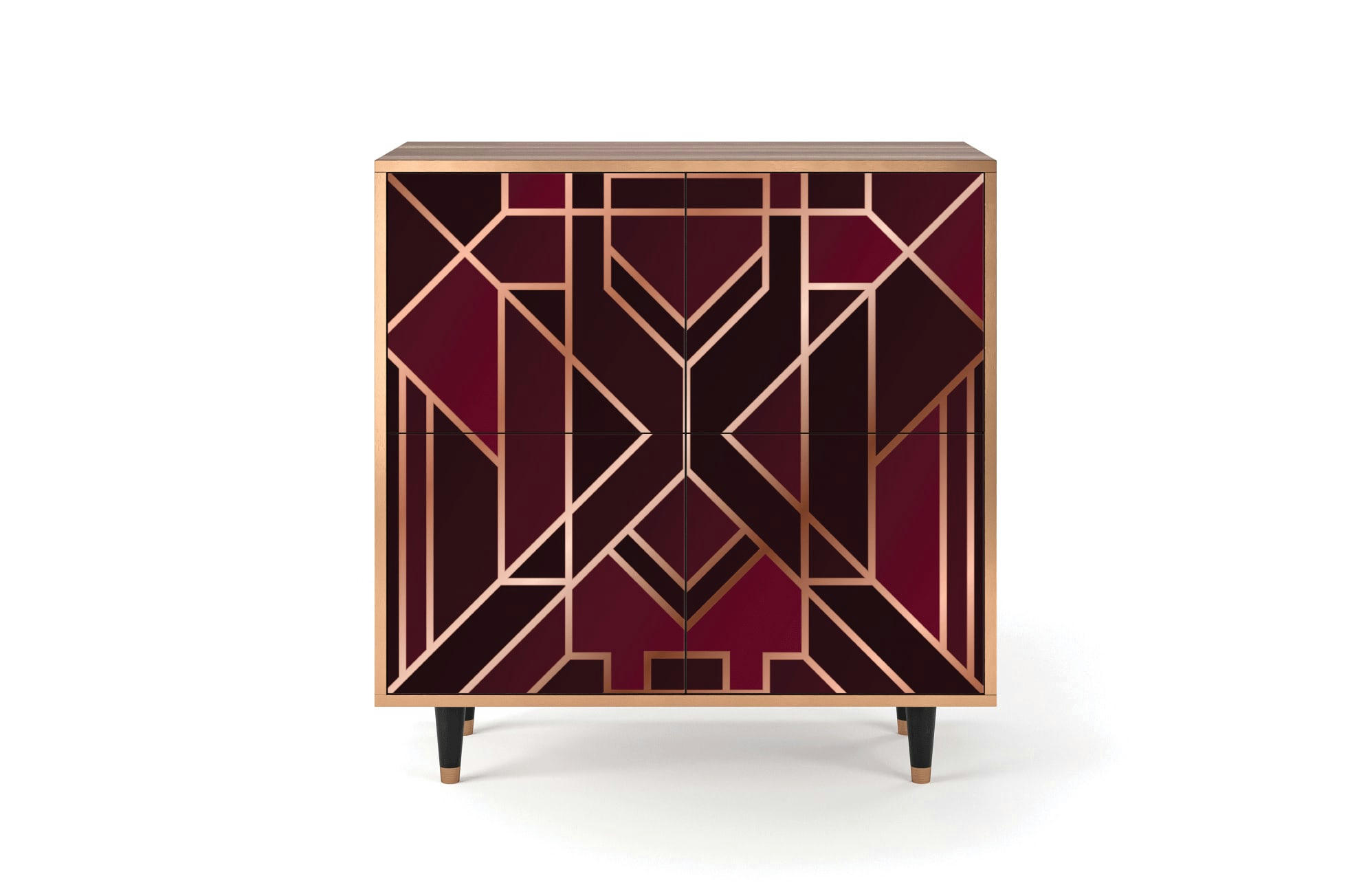 BURGUNDY JEWELERY - Buffet  bordeaux 4 portes L 94 cm