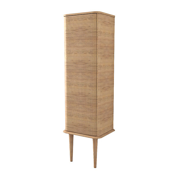 Colonne de salle de bains avec pieds 1 porte H.123 cm, effet chêne tabac, IDRA