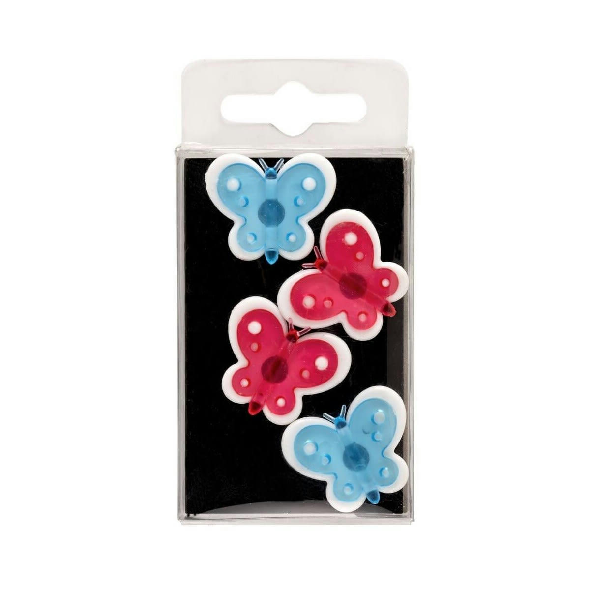 MAGNETS FANTAISIE - Lot 4 Magnets Papillons résine plastique