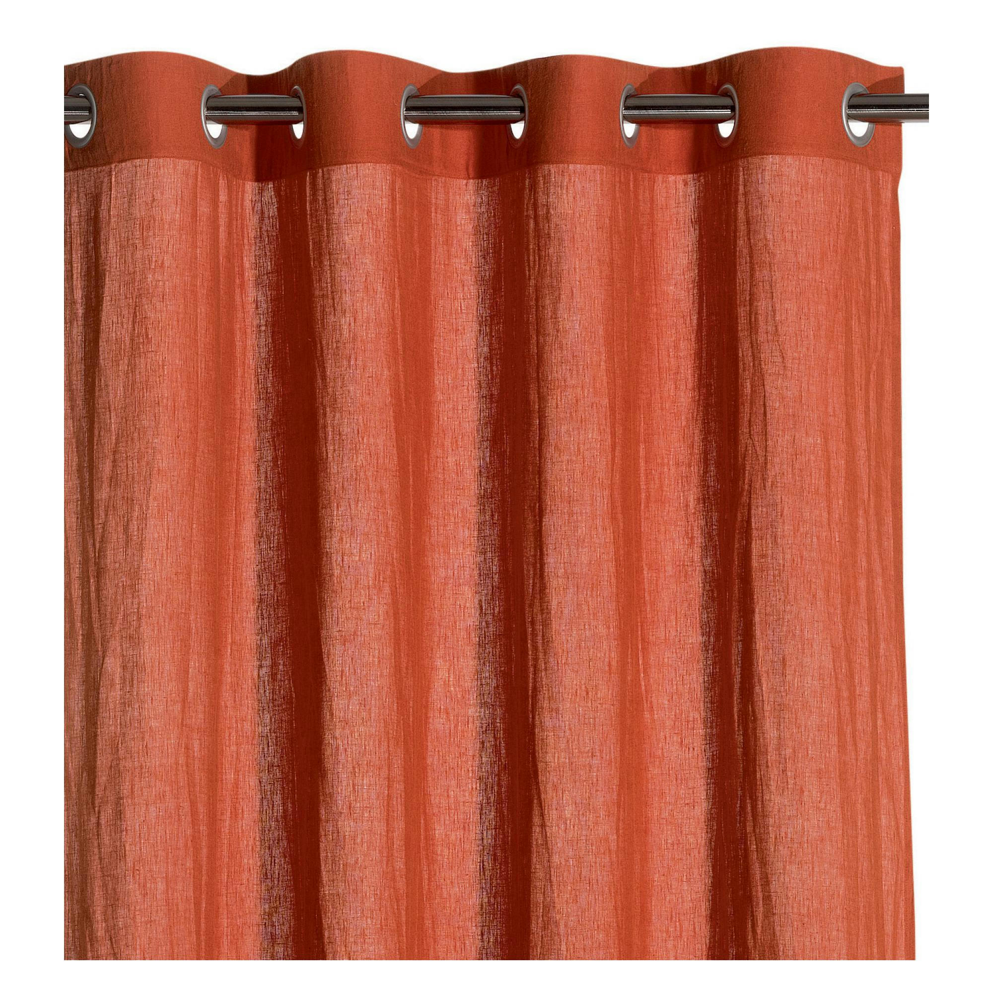 ZEFF - Rideau stonewashed  en lin rooibos 140 x 280
