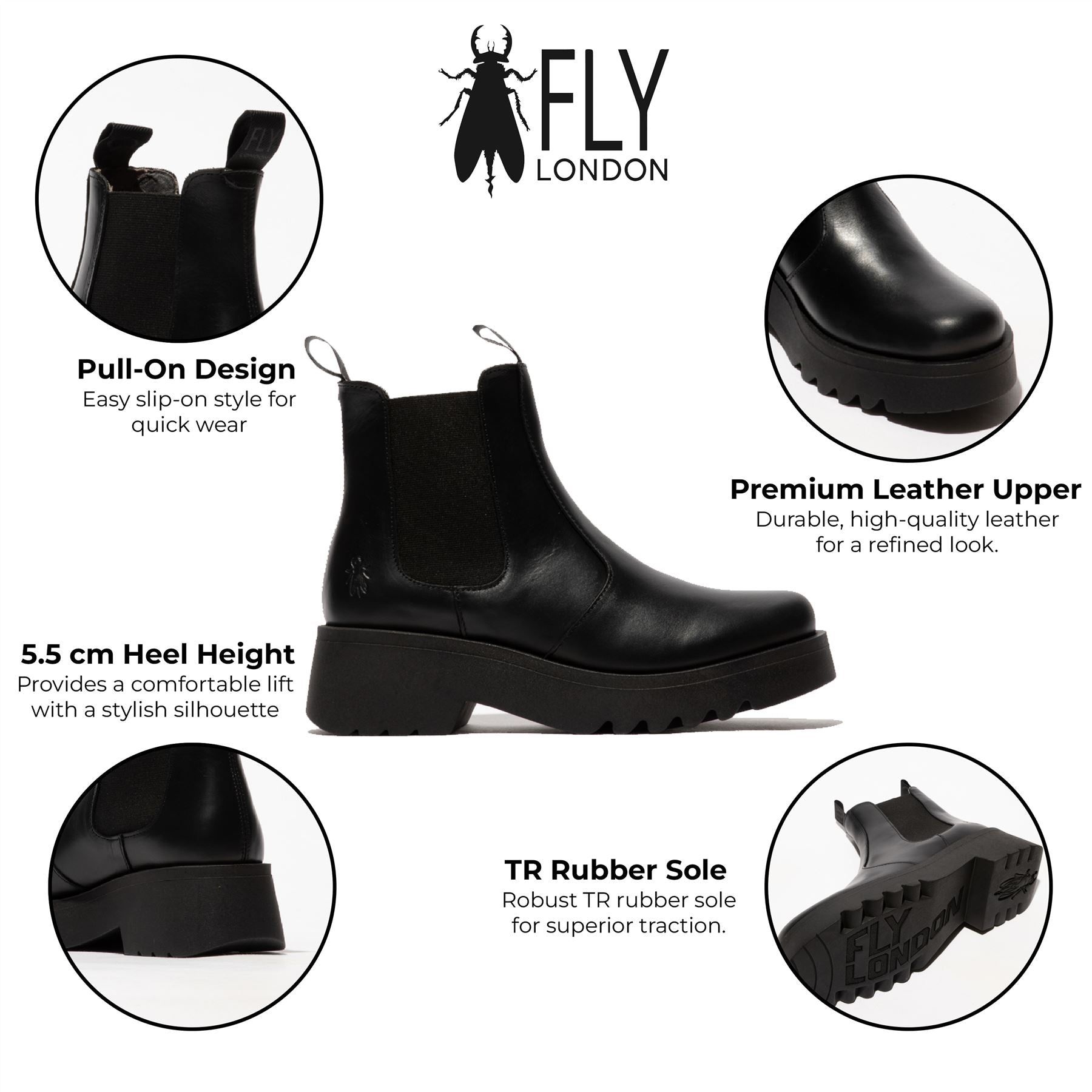 Infinity Leather MEDI789 Ankle Chelsea Boots