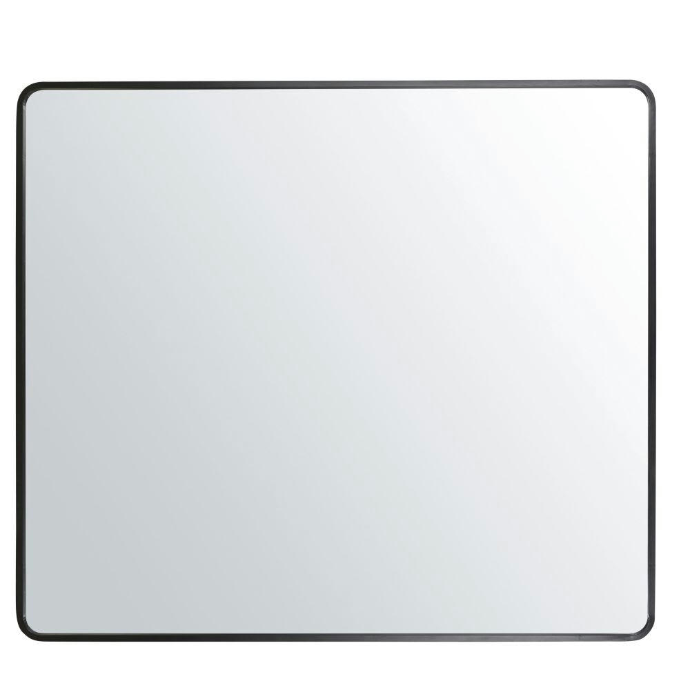 MORRIS - Grand miroir rectangulaire arrondi en métal noir 182x160