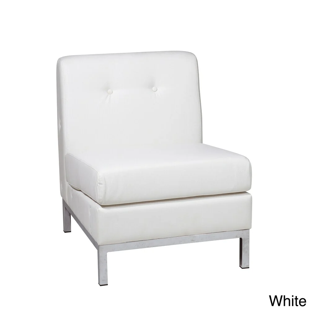 Wall Street Faux Leather Armless Chair