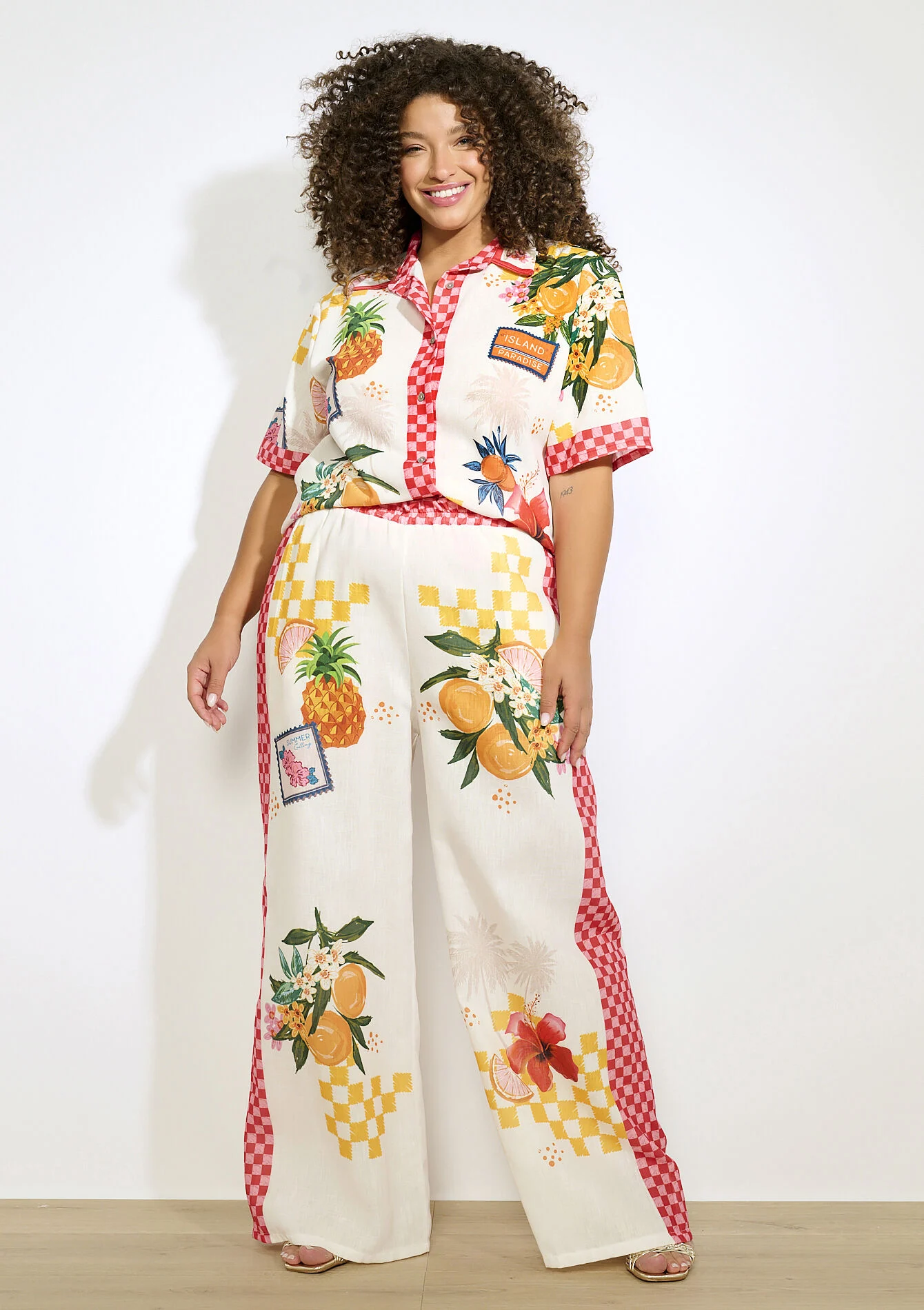 Wijde broek met print