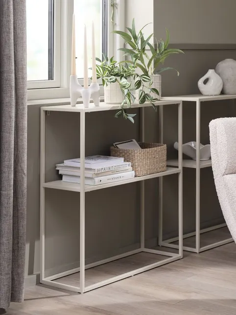 Konsolbord VIRUM 26x80 m/hylde beige