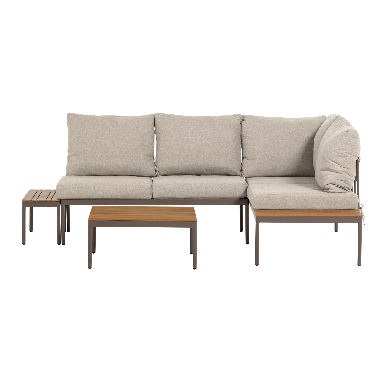 WOOOD loungeset Modulair tuin Zaro - Metaal/Polywood - Beige - 65x183x67