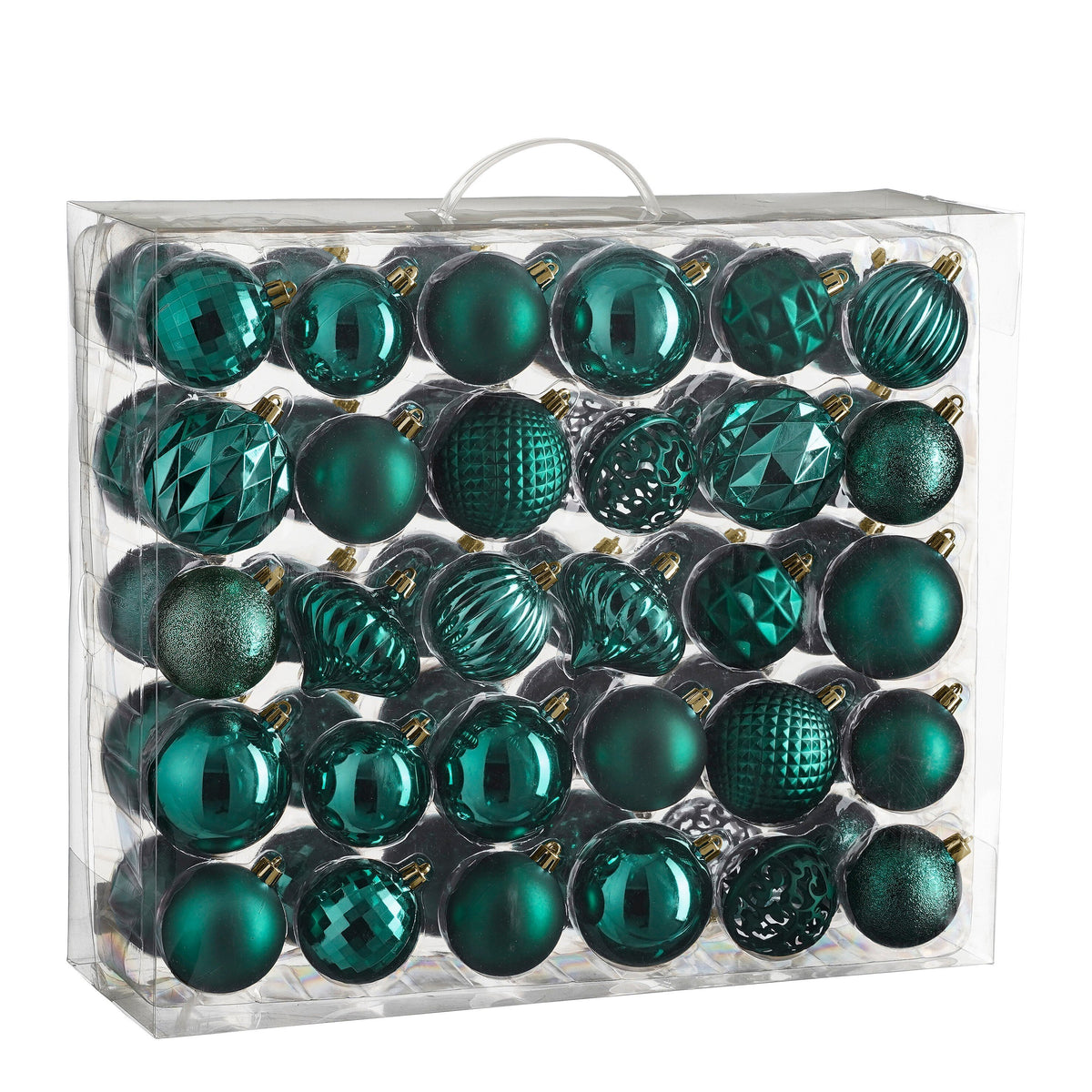 Mica Decorations Kerstballen Set - 60 Stuks - Ø7 cm - Onbreekbaar - Petrol