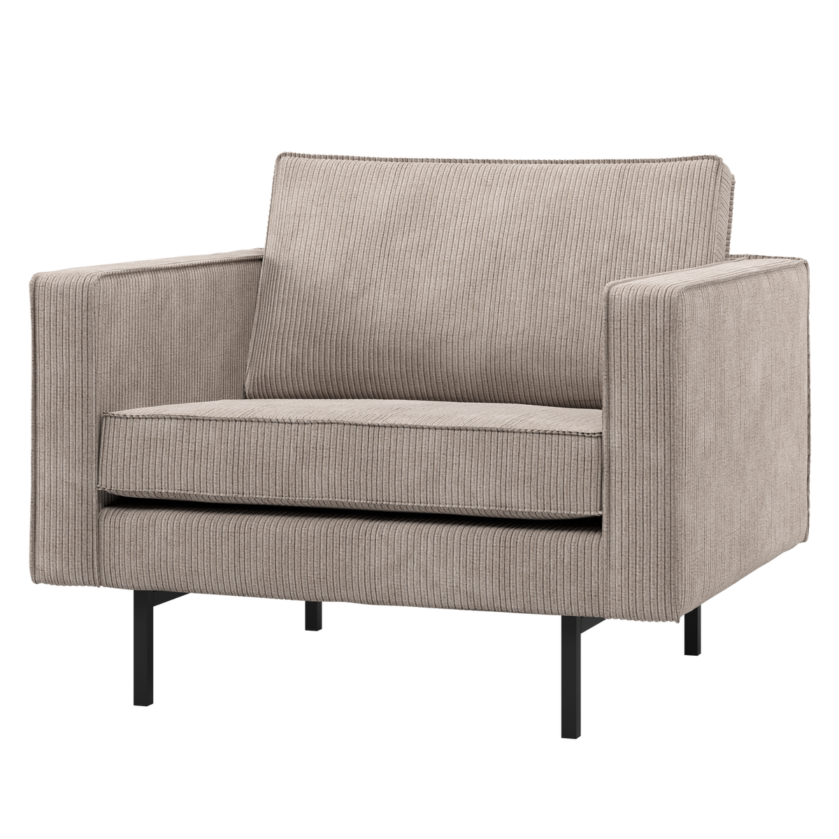 WOOOD fauteuil Rodeo - Ribstof - Donkerzand - 83x98x88