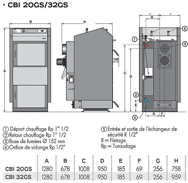 Chaudière Bois CBI GS De Dietrich 35kW