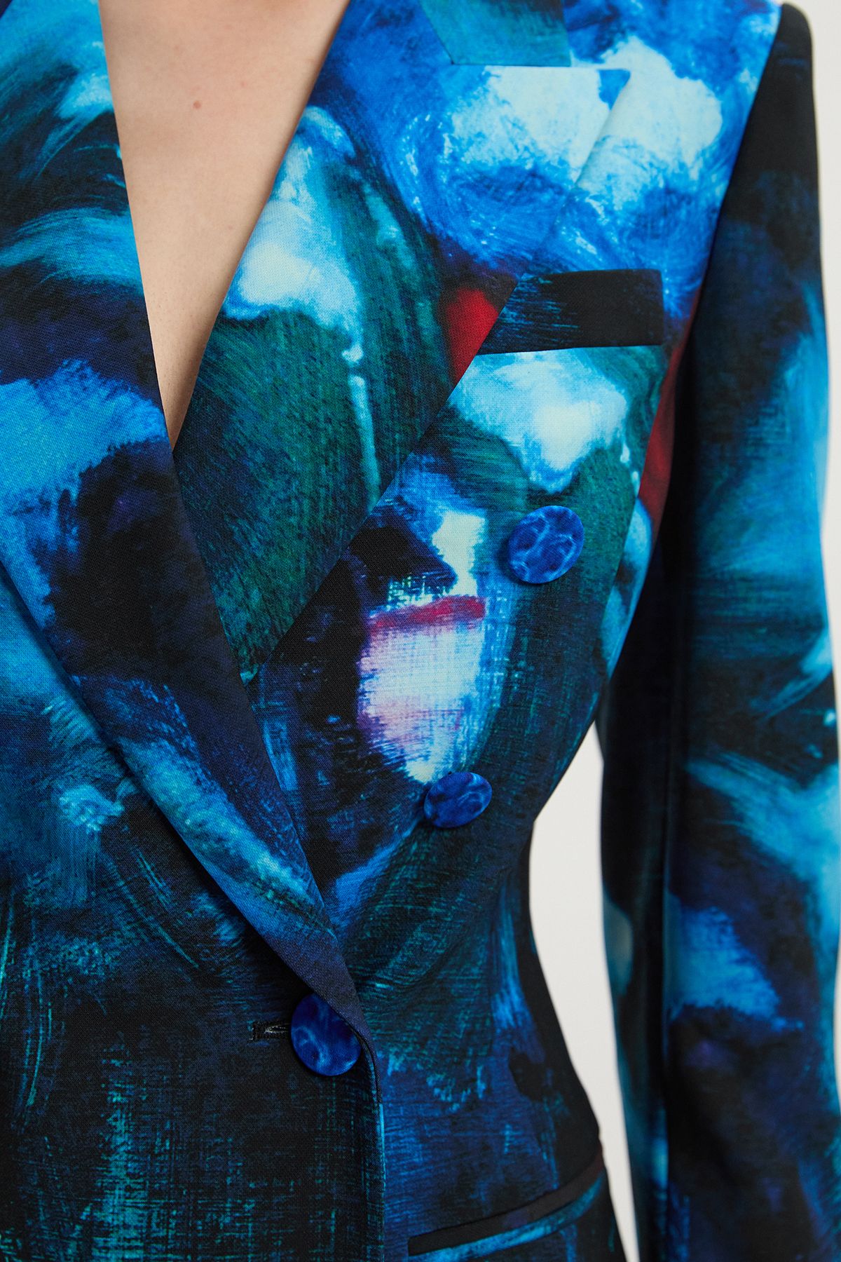 KarenMillen Lily Macrae Polished Tailored Print Double Breasted Blazer Mini Dress