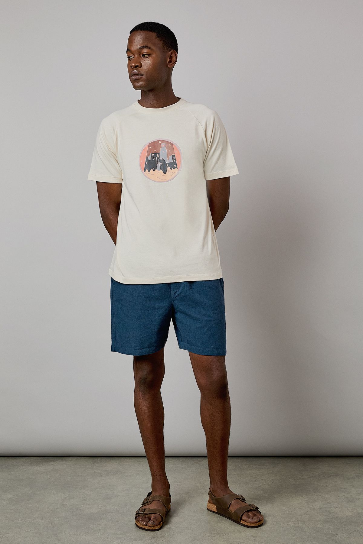 Burton Cream Sunrise Logo Print Raglan T-Shirt