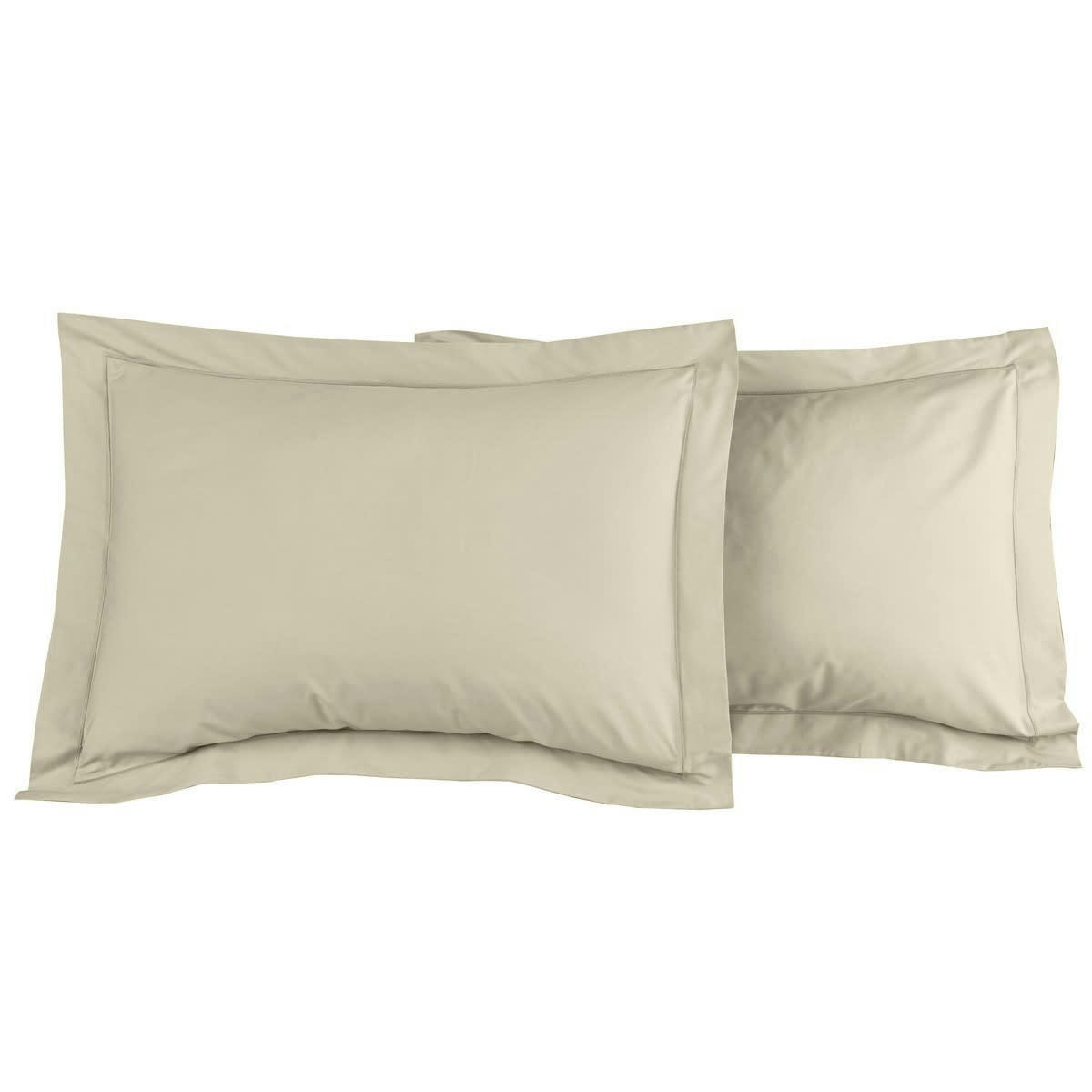 SOFT PERCALE - Lot de 2 taies d'oreiller en percale de coton ficelle 50x70 cm