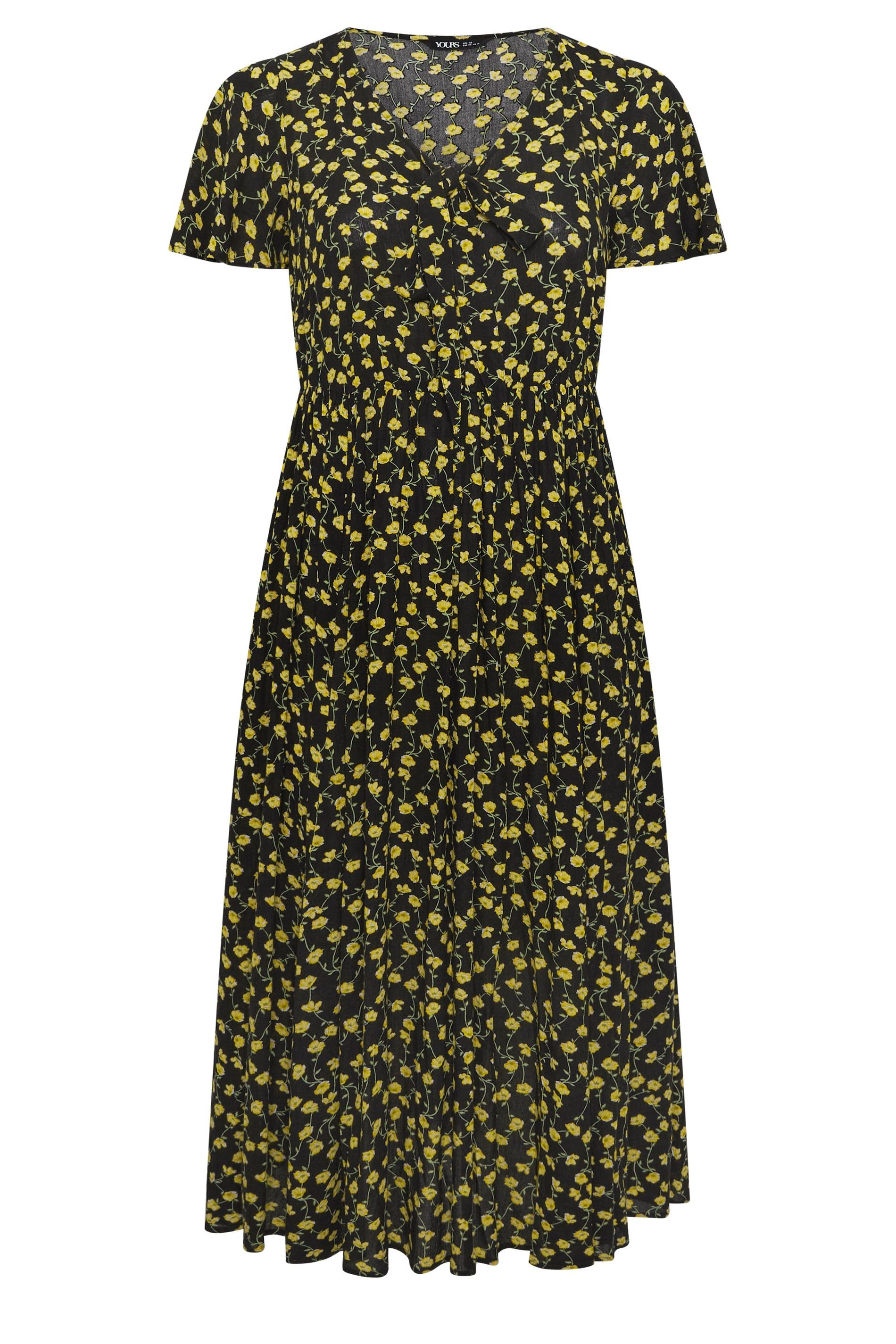 Yours Floral Crinkle Maxi Dress