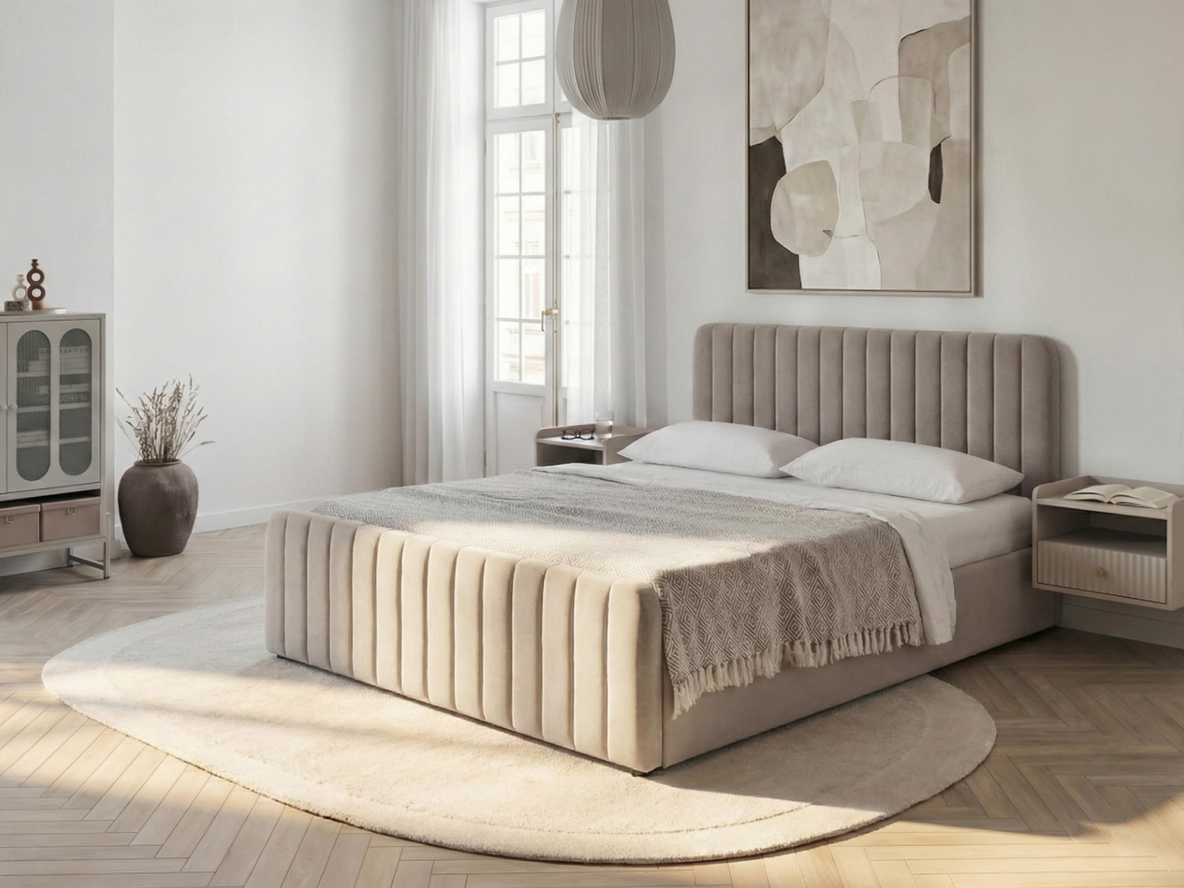 Ottoman Bed LUNAN 140 x 200 cm (EU Double) Taupe