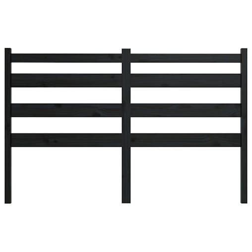 NNEVL Bed Headboard Black 156x4x100 cm Solid Wood Pine