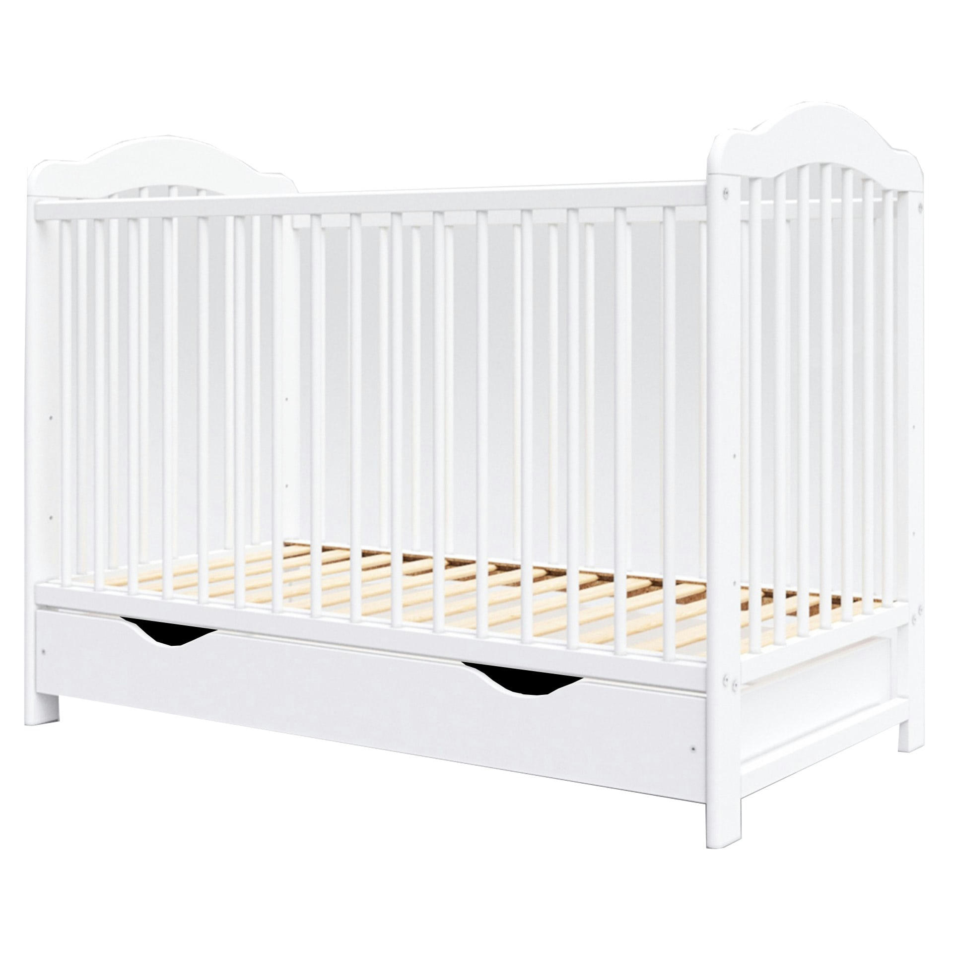 CHIARA - Lit bébé évolutif en bois blanc avec tiroir - 120x60 cm